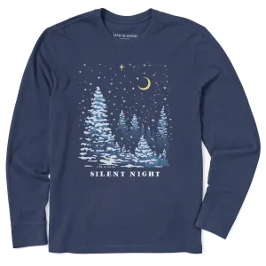 Men's Silent Snowy Night Long Sleeve Crusher Tee Life is Good