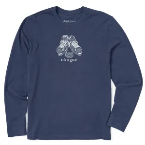 Men's Skates and Puck Long Sleeve Crusher Tee Life is Good