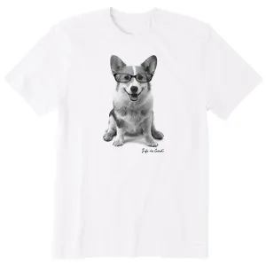 Men's Smart Corgi Short Sleeve Crusher Tee Life is Good