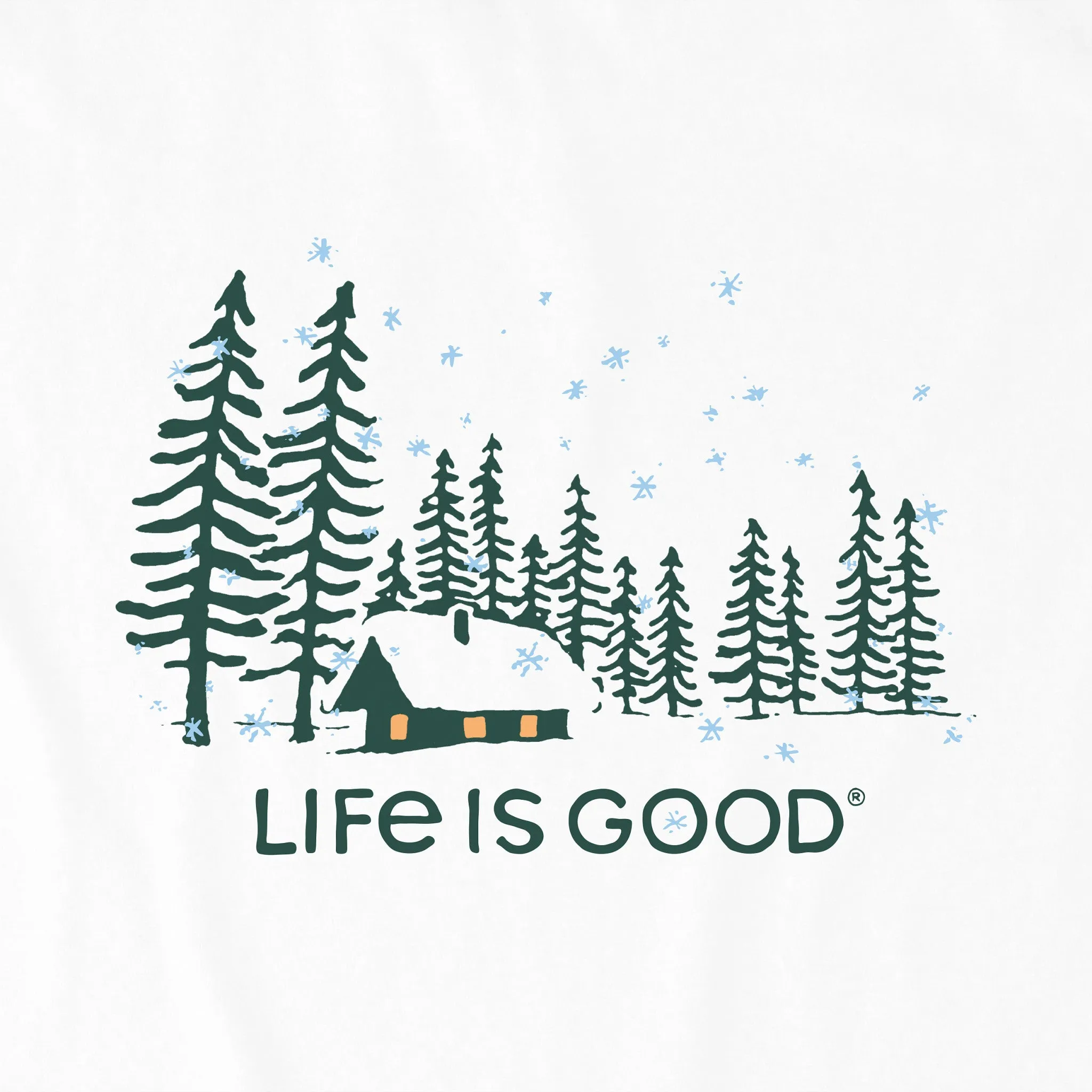 Men's Snowy Evening Long Sleeve Tee Life is Good