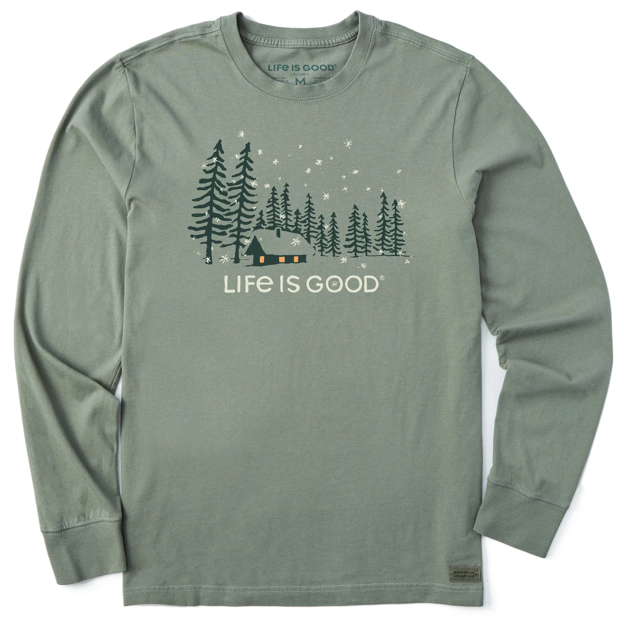 Men's Snowy Evening Long Sleeve Tee Life is Good