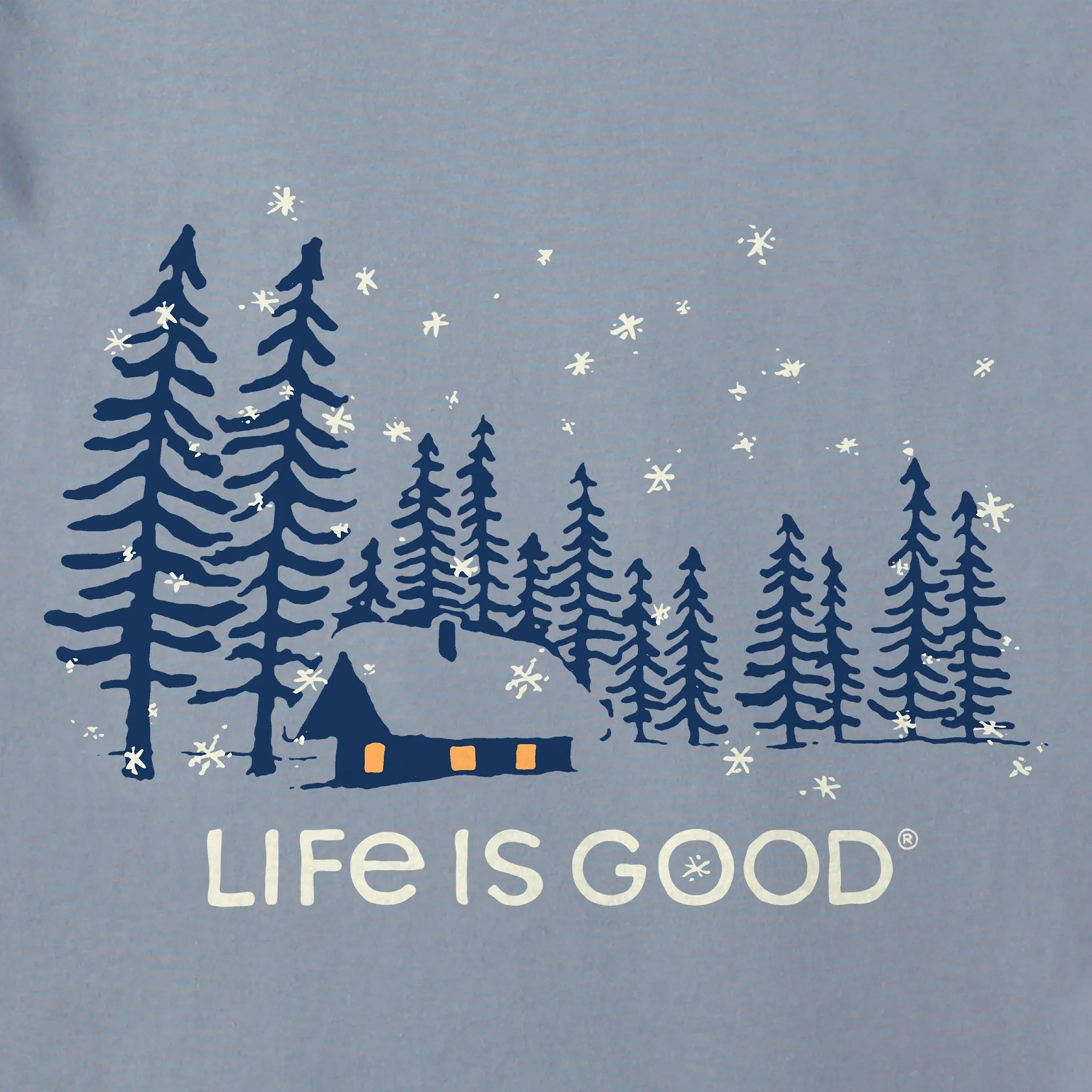 Men's Snowy Evening Long Sleeve Tee Life is Good