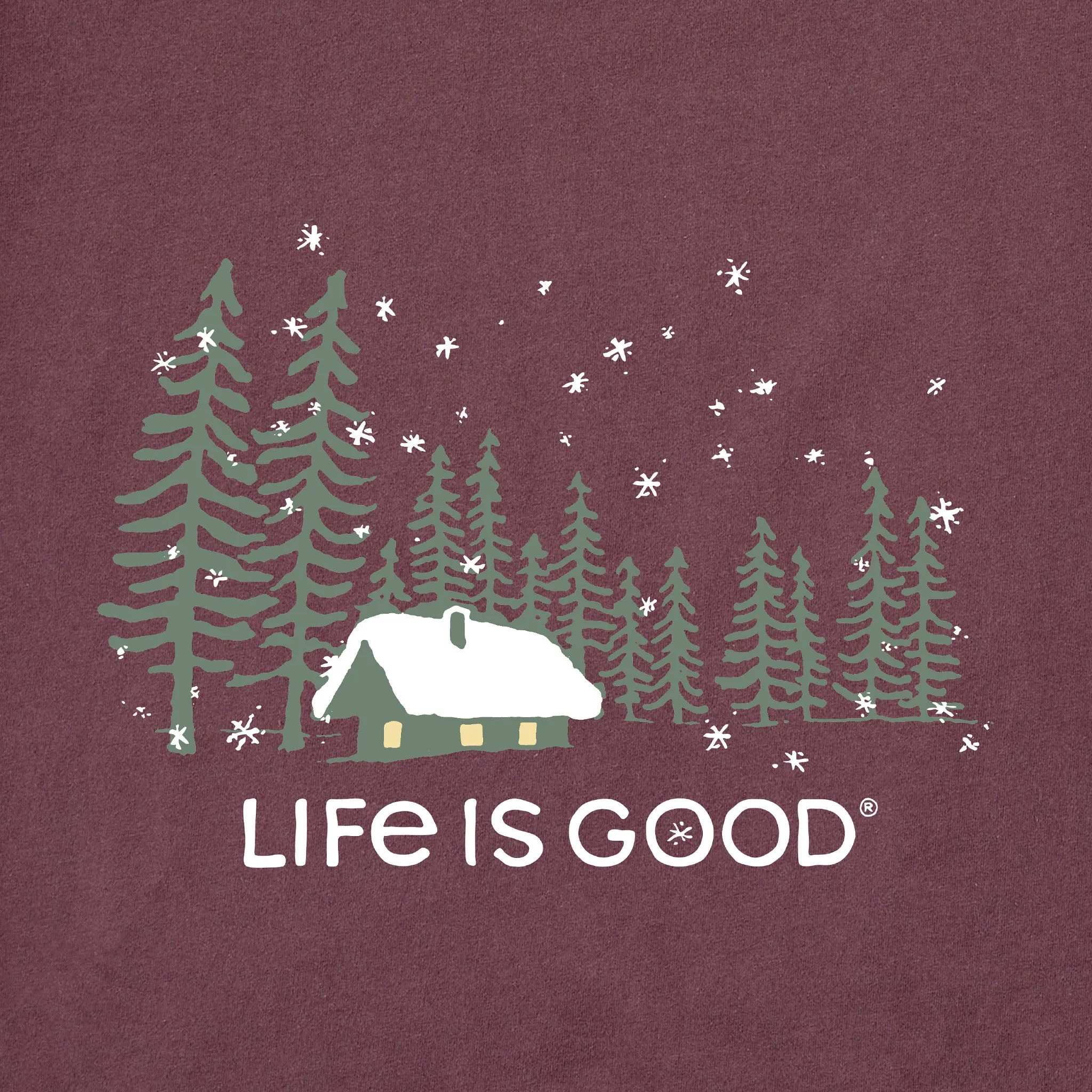 Men's Snowy Evening Long Sleeve Tee Life is Good