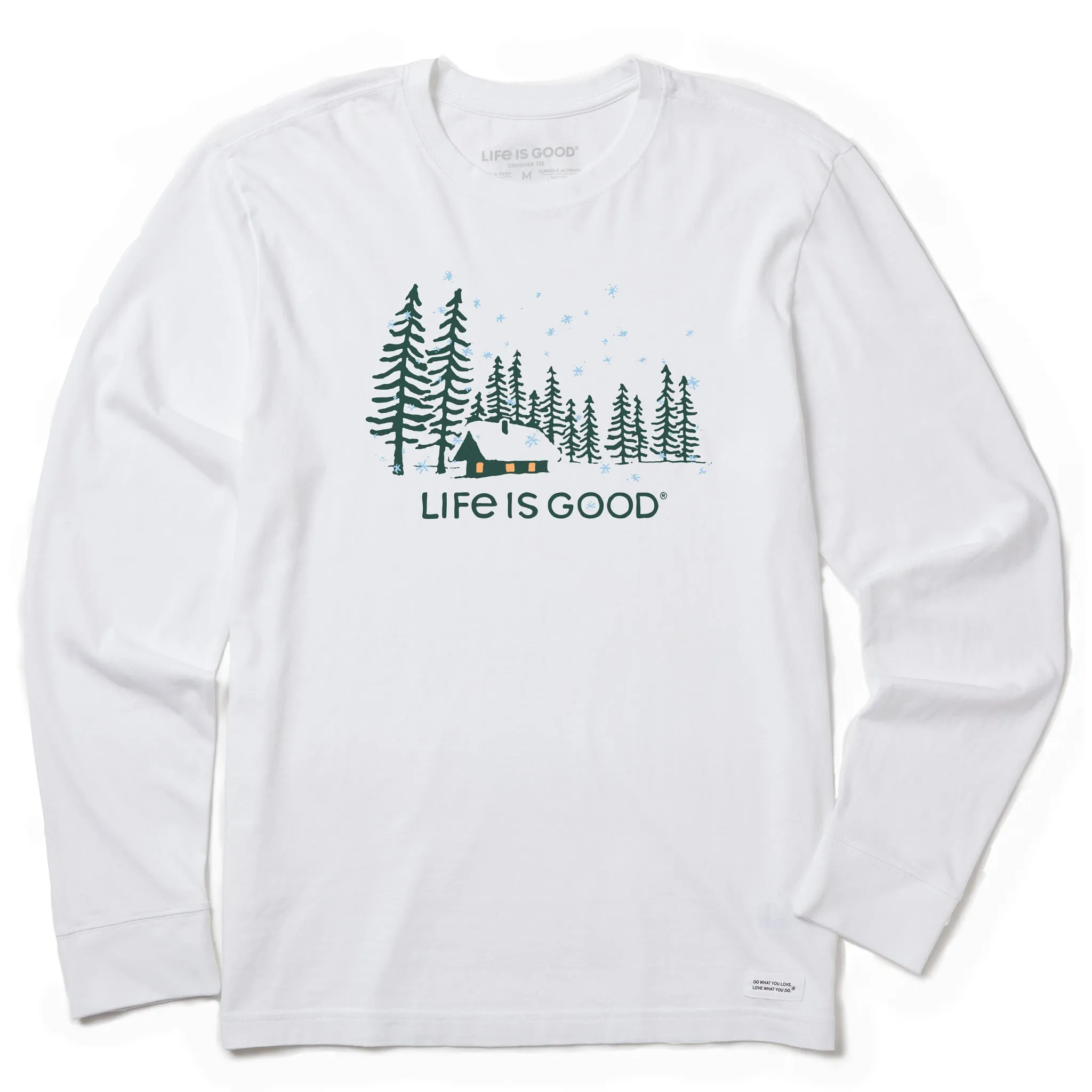 Men's Snowy Evening Long Sleeve Tee Life is Good