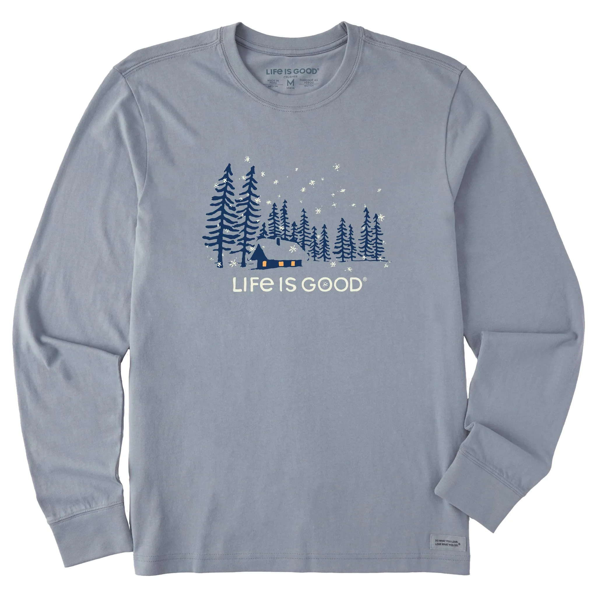 Men's Snowy Evening Long Sleeve Tee Life is Good