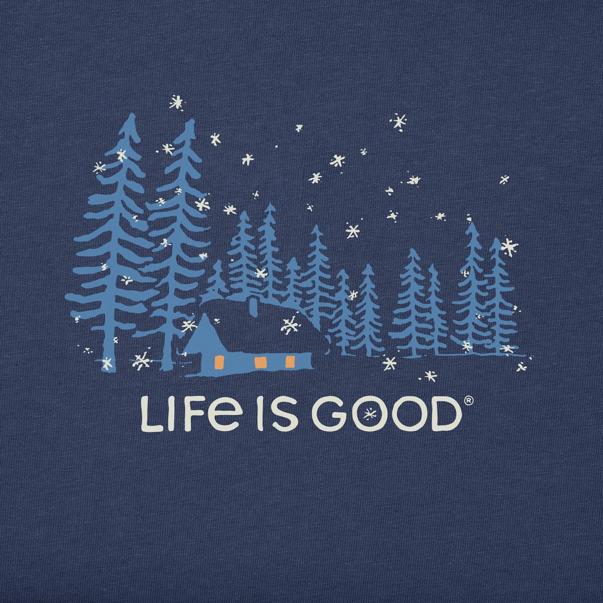 Men's Snowy Evening Long Sleeve Tee Life is Good
