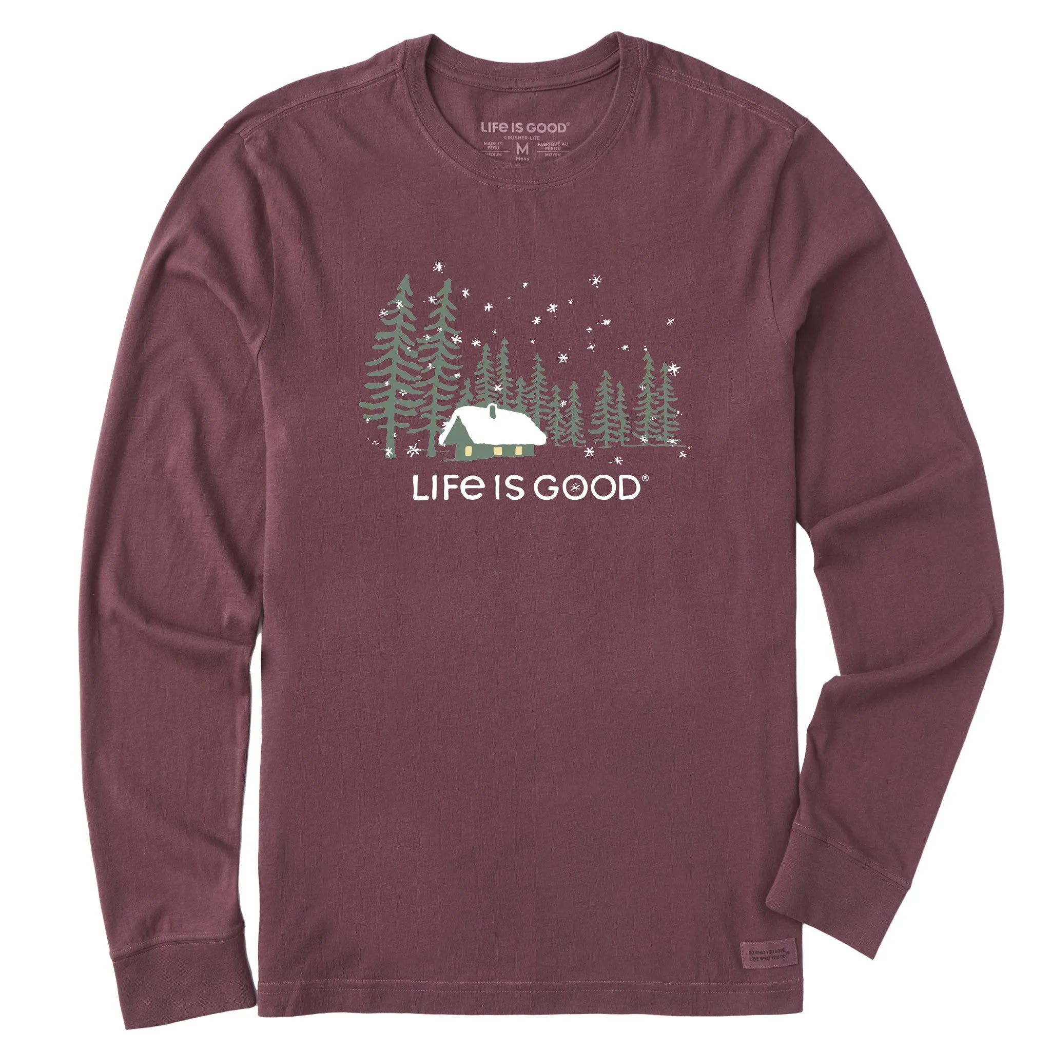 Men's Snowy Evening Long Sleeve Tee Life is Good
