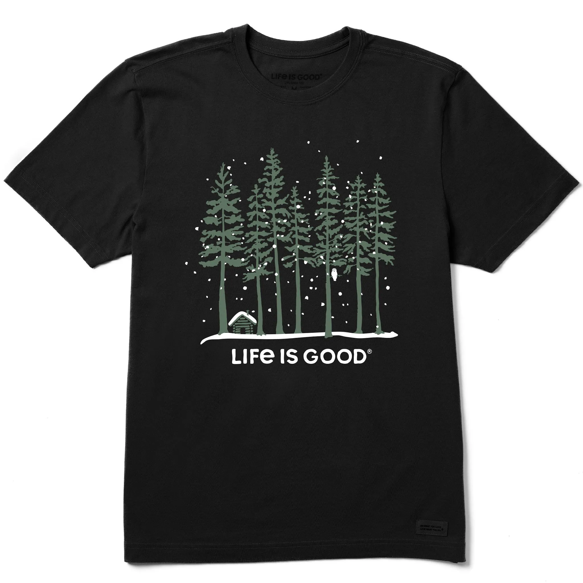 Men's Snowy Owl Tall Pines Short Sleeve Crusher Tee Life is Good