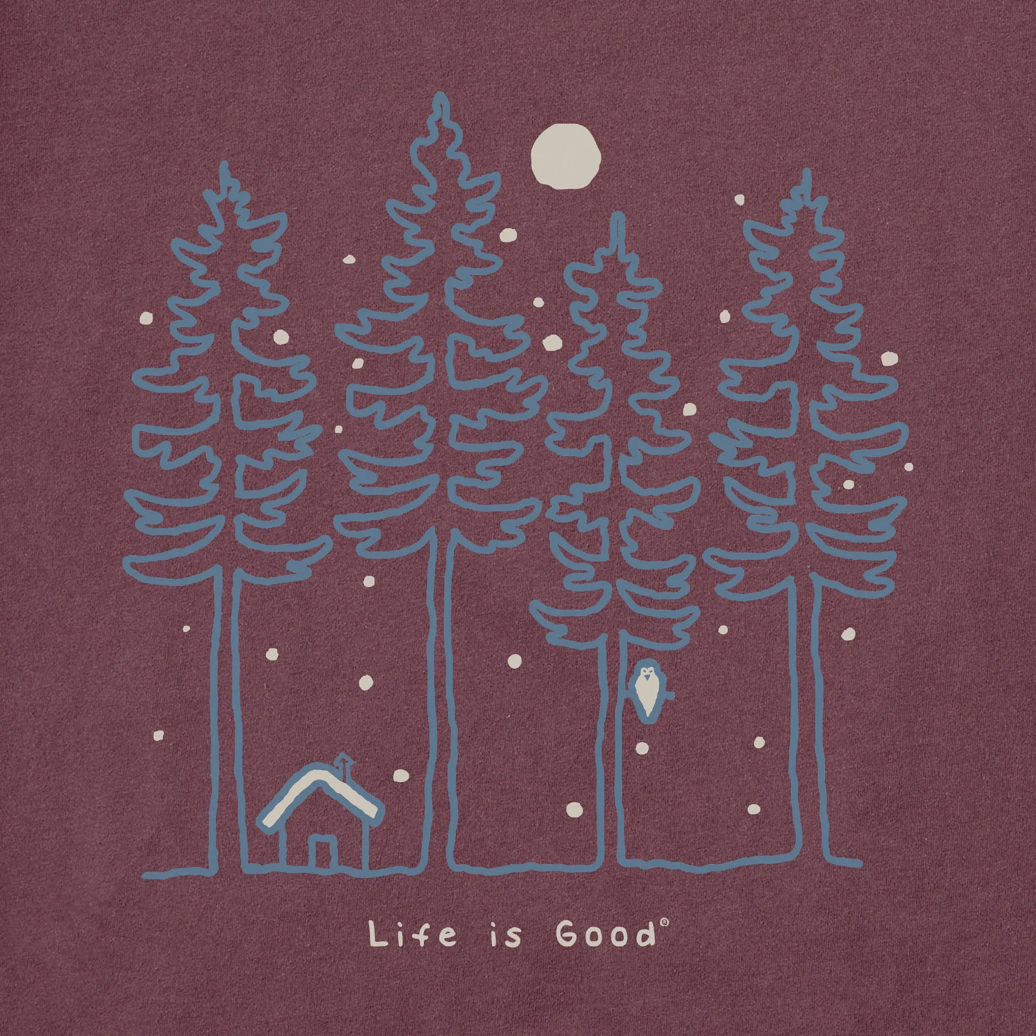 Men's Snowy Woods Long Sleeve Crusher Tee Life is Good
