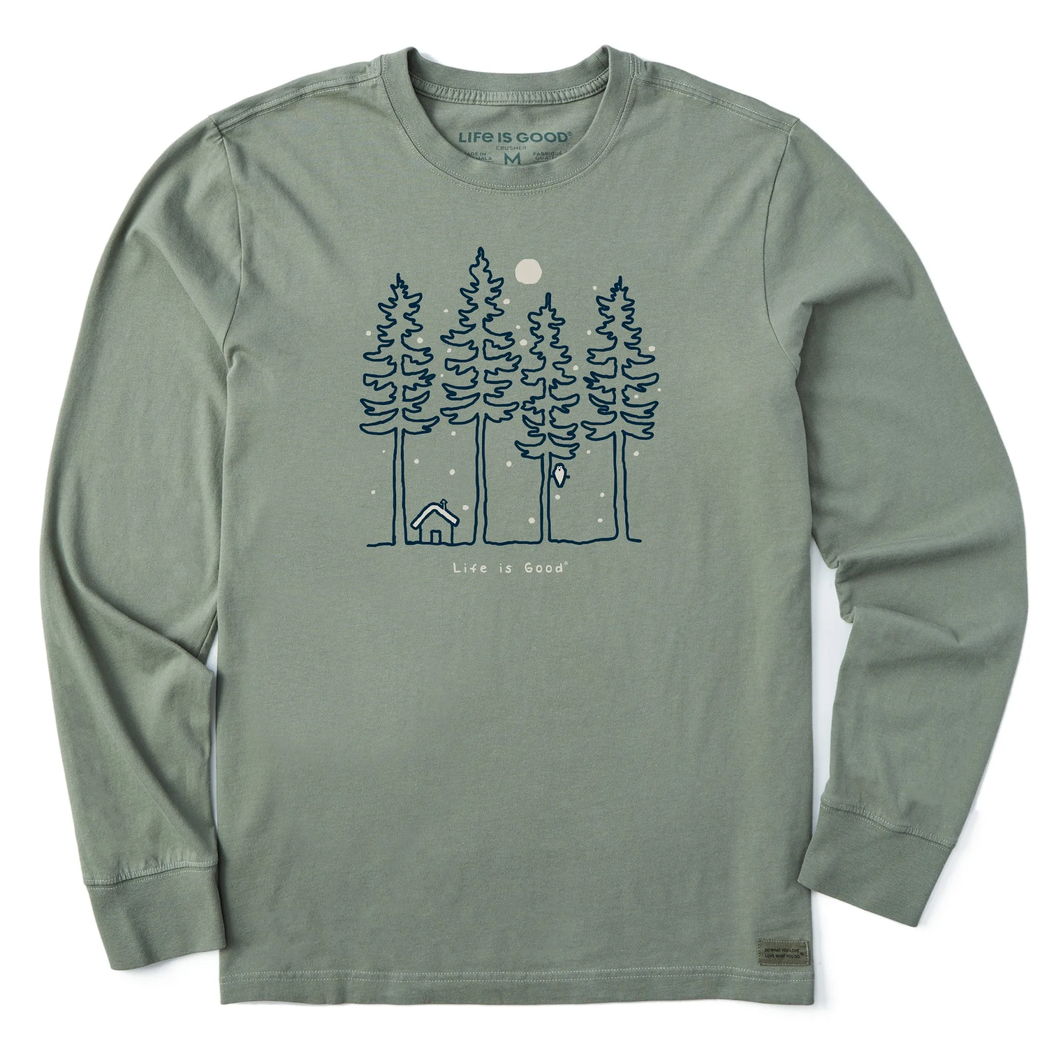 Men's Snowy Woods Long Sleeve Crusher Tee Life is Good