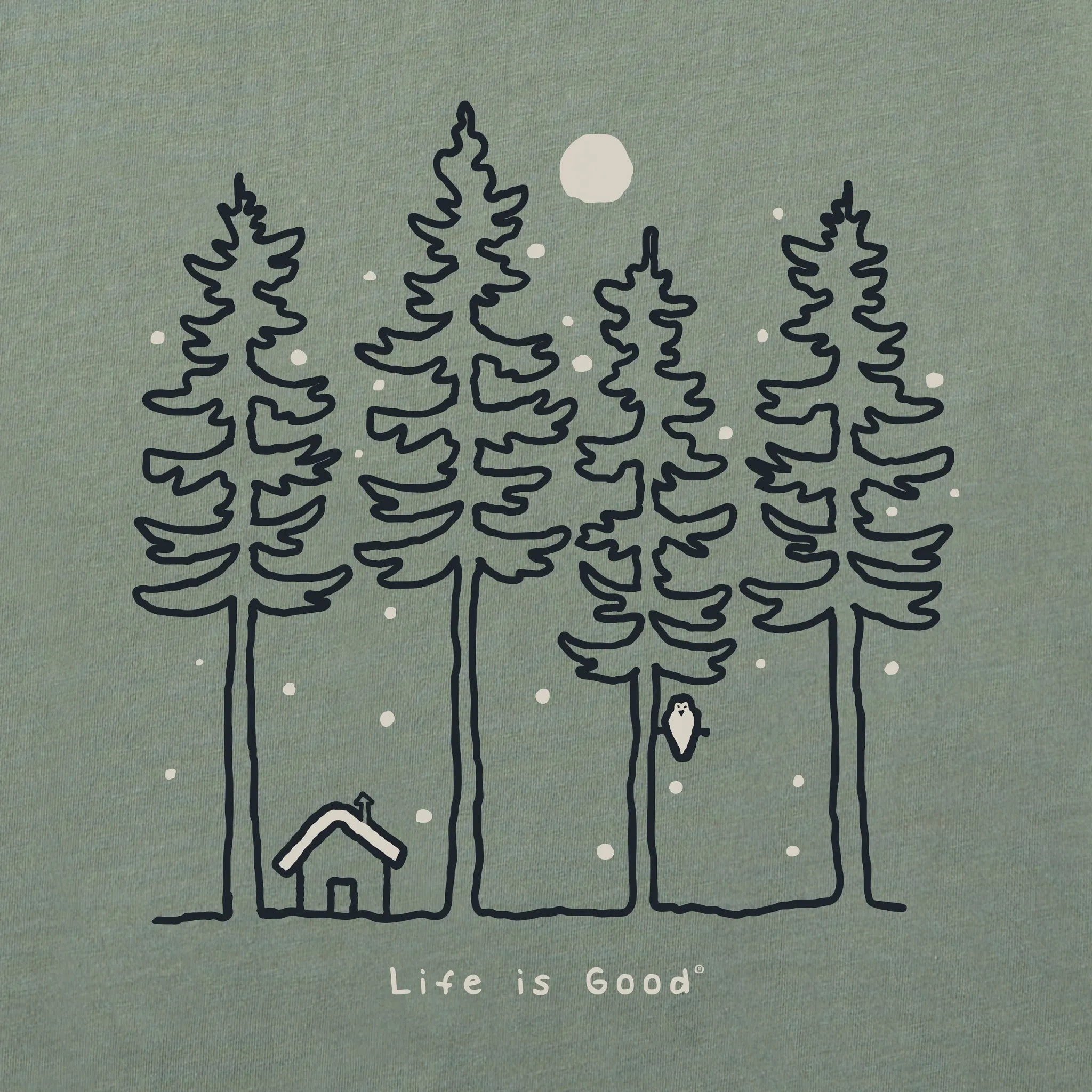 Men's Snowy Woods Long Sleeve Crusher Tee Life is Good