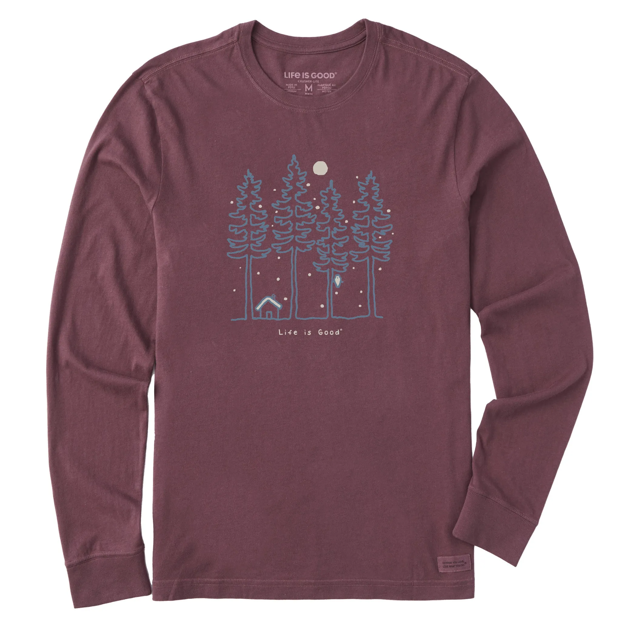 Men's Snowy Woods Long Sleeve Crusher Tee Life is Good