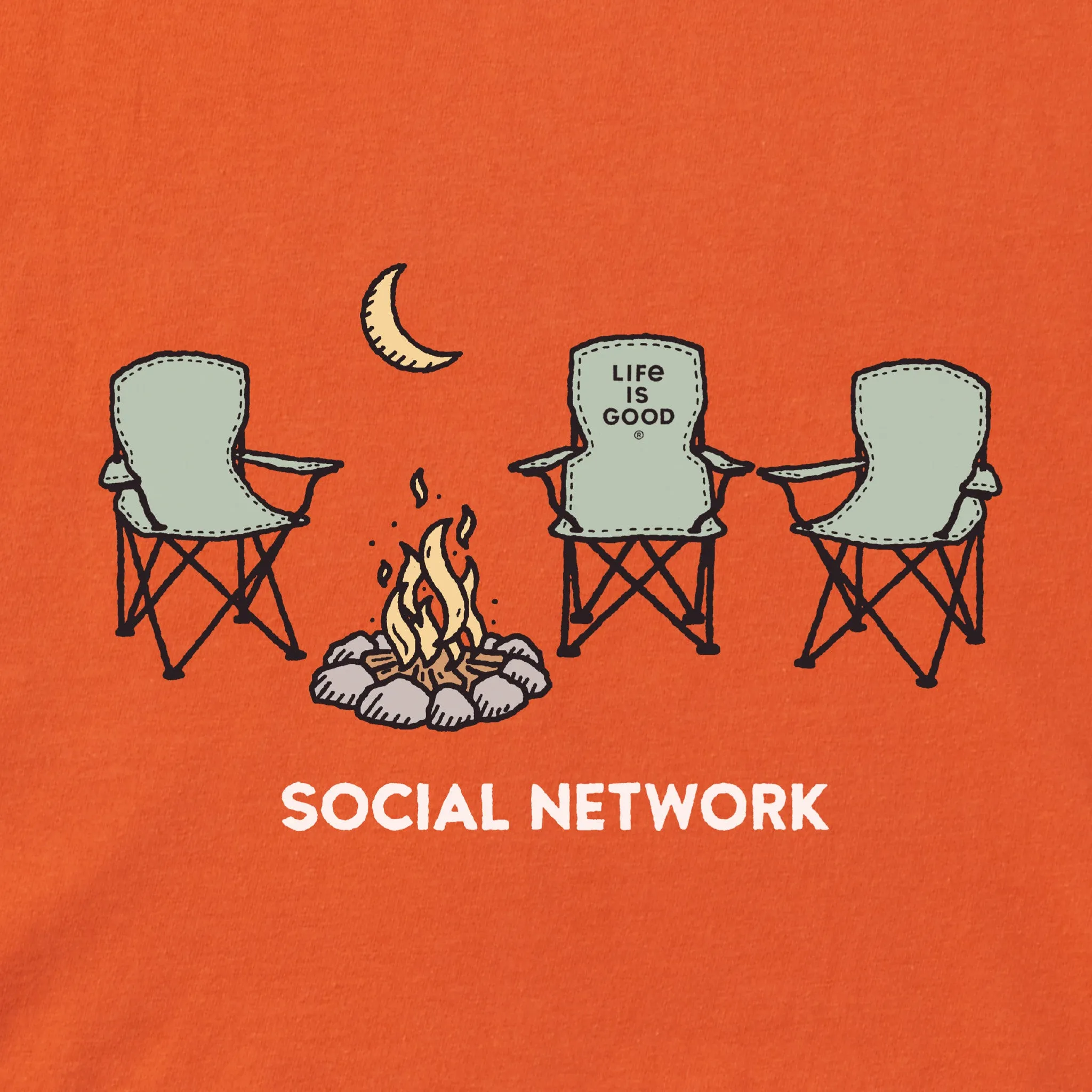 Men's Social Network Camp Long Sleeve Crusher Tee Life is Good
