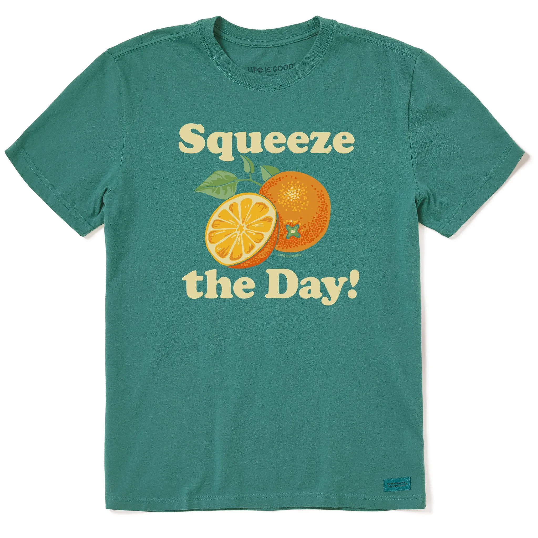 Men's Squeeze the Day Oranges Short Sleeve Crusher Tee Life is Good
