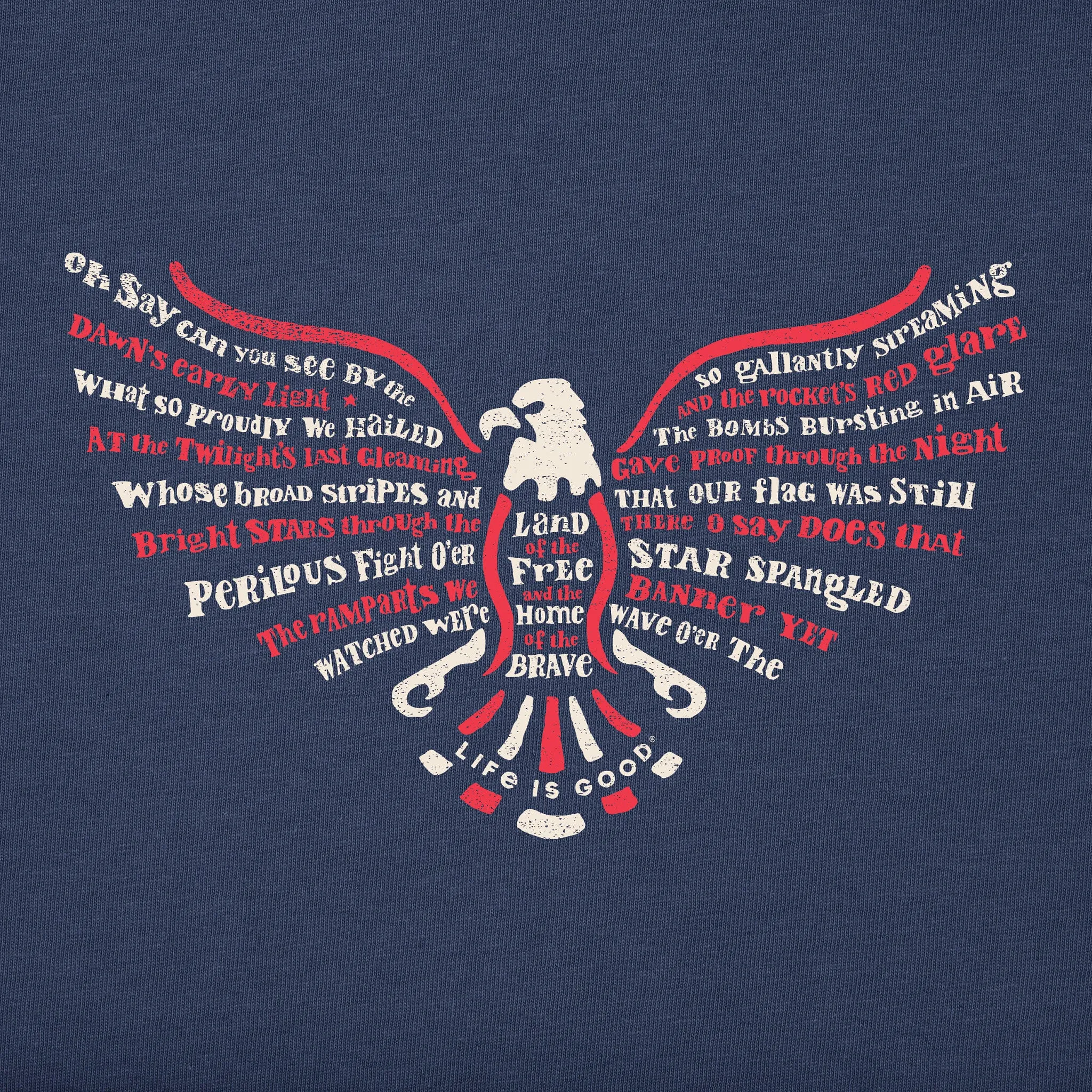 Men's Star Spangled Eagle Short Sleeve Tee Life is Good