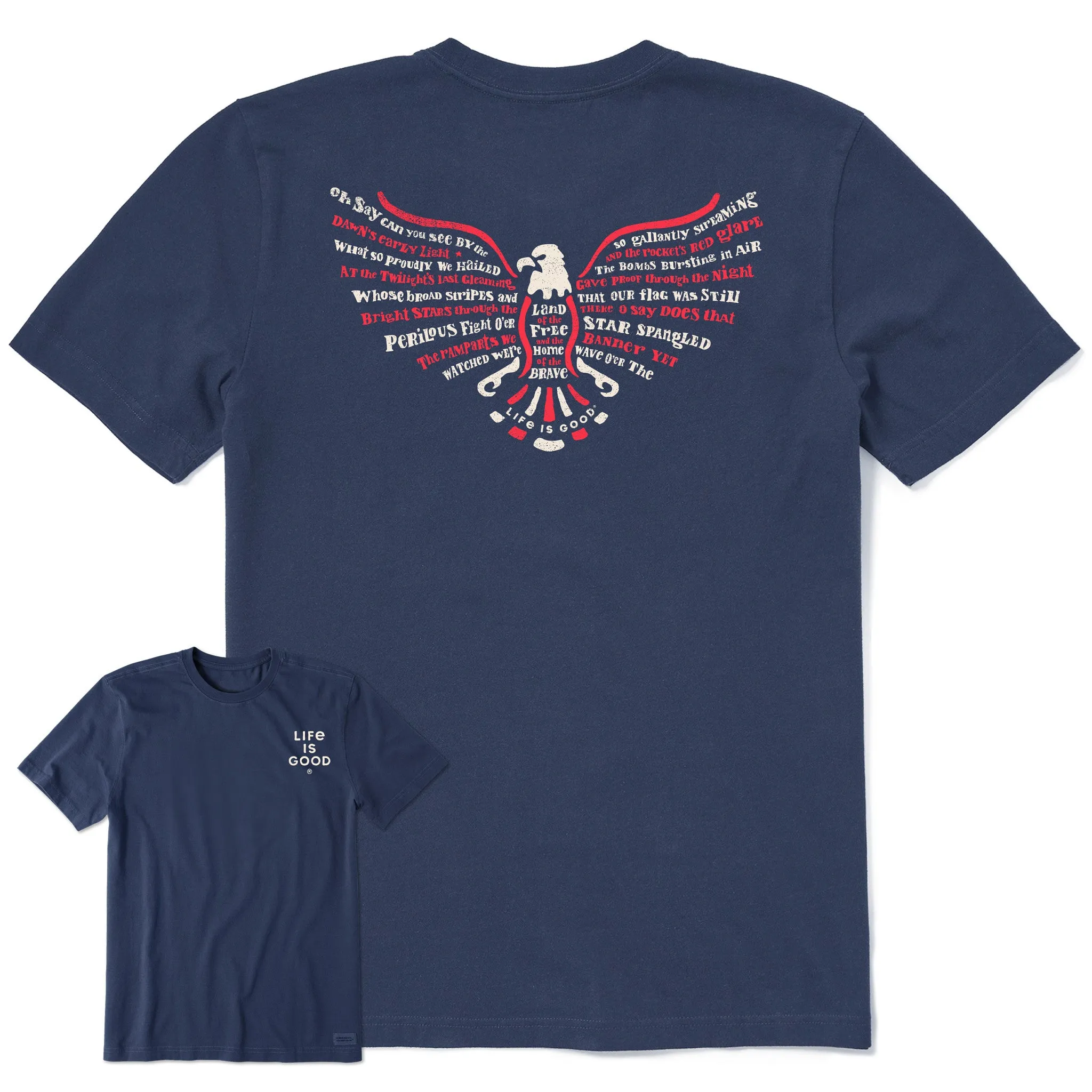 Men's Star Spangled Eagle Short Sleeve Tee Life is Good