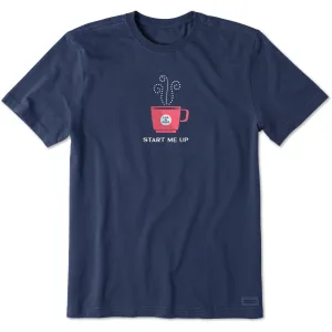 Men's Start Me Up Coffee Cup Short Sleeve Crusher Tee Life is Good