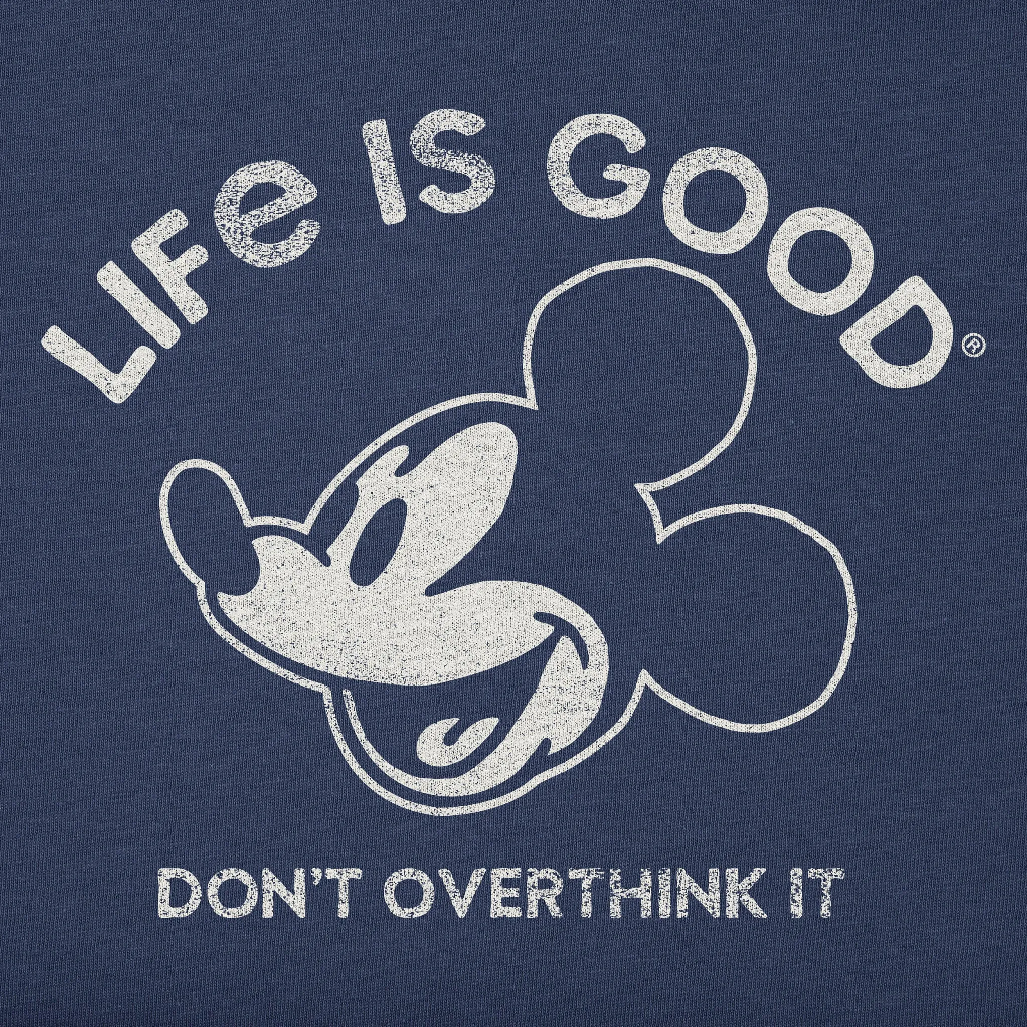 Men's Steamboat Willie Don't Overthink Short Sleeve Tee Life is Good