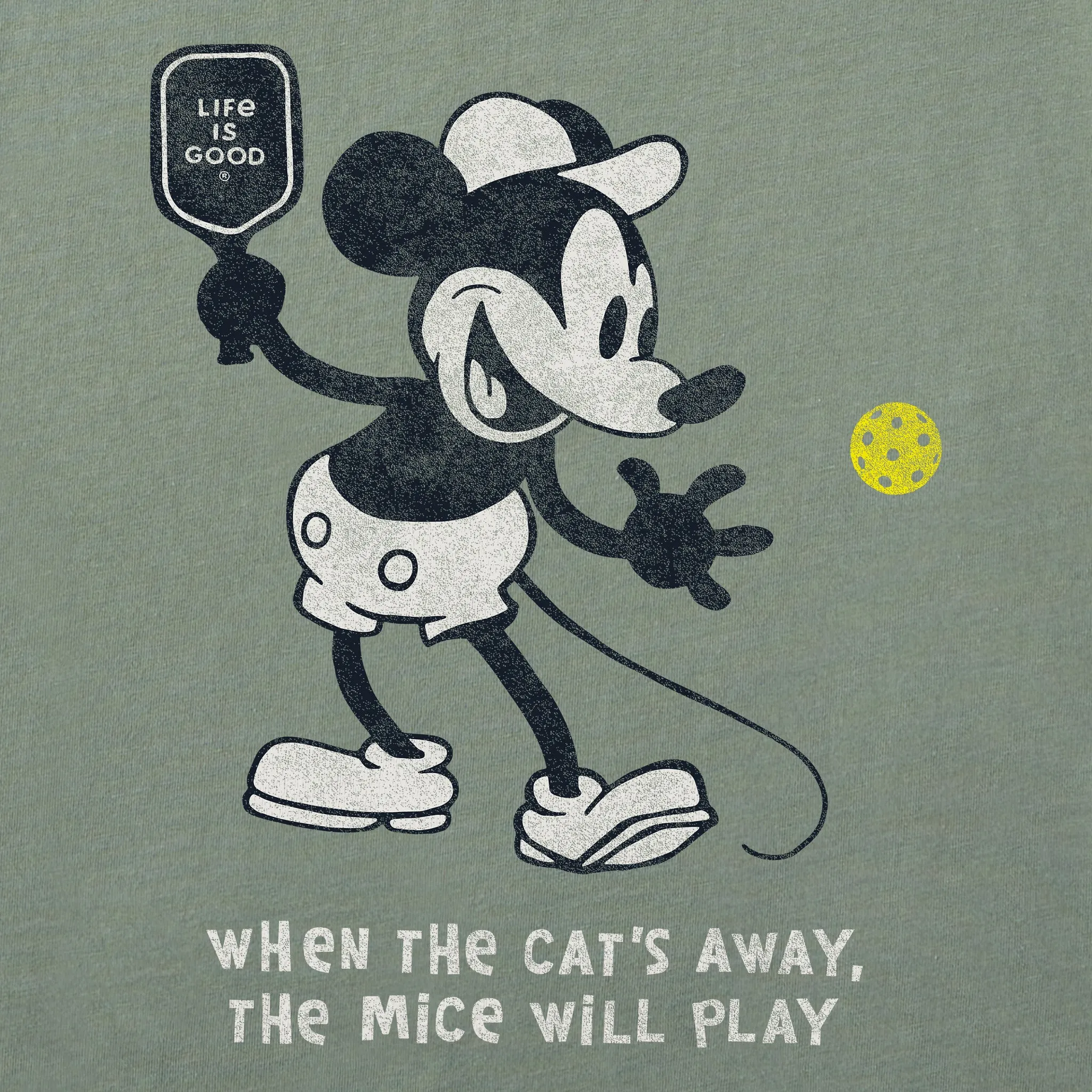 Men's Steamboat Willie Pickleball Short Sleeve Tee Life is Good