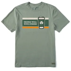 Men's Stripe Drinks Well with Others Short Sleeve Tee Life is Good