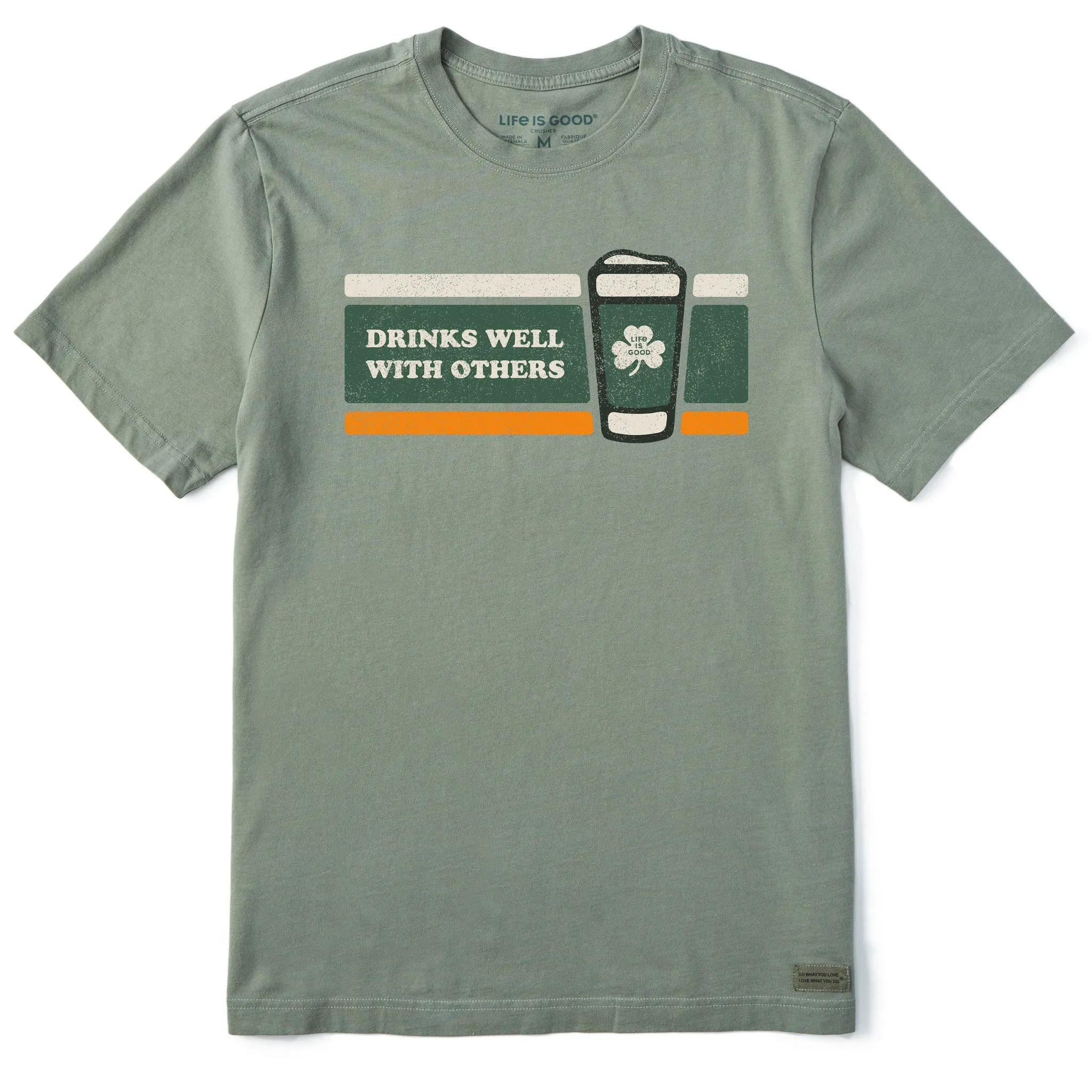 Men's Stripe Drinks Well with Others Short Sleeve Tee Life is Good