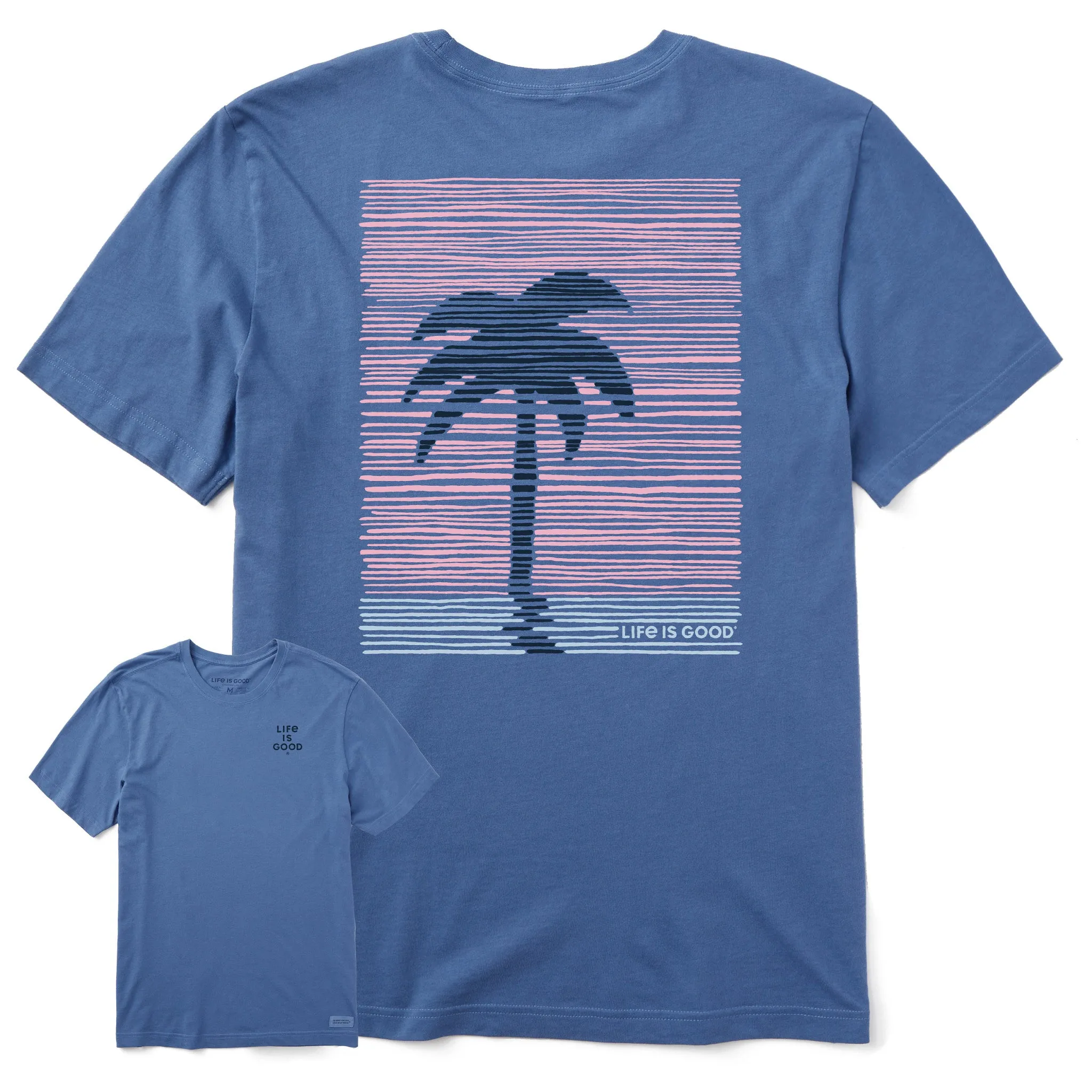 Men's Striped Palm Short Sleeve Tee Life is Good