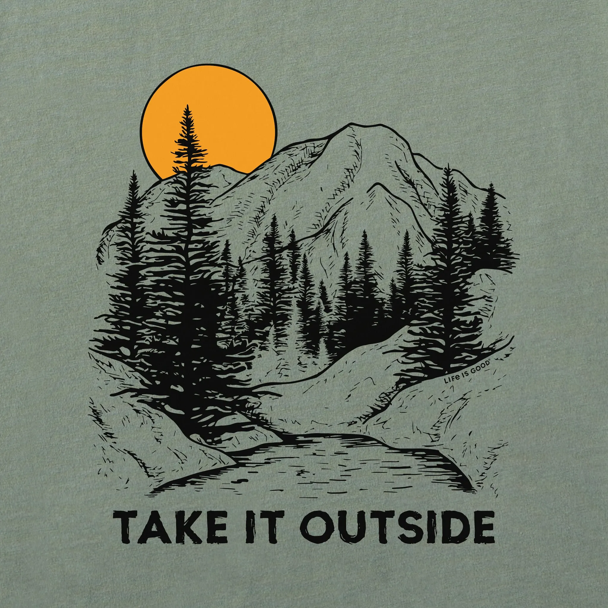 Men's Take it Outside Mountains Long Sleeve Crusher Tee Life is Good