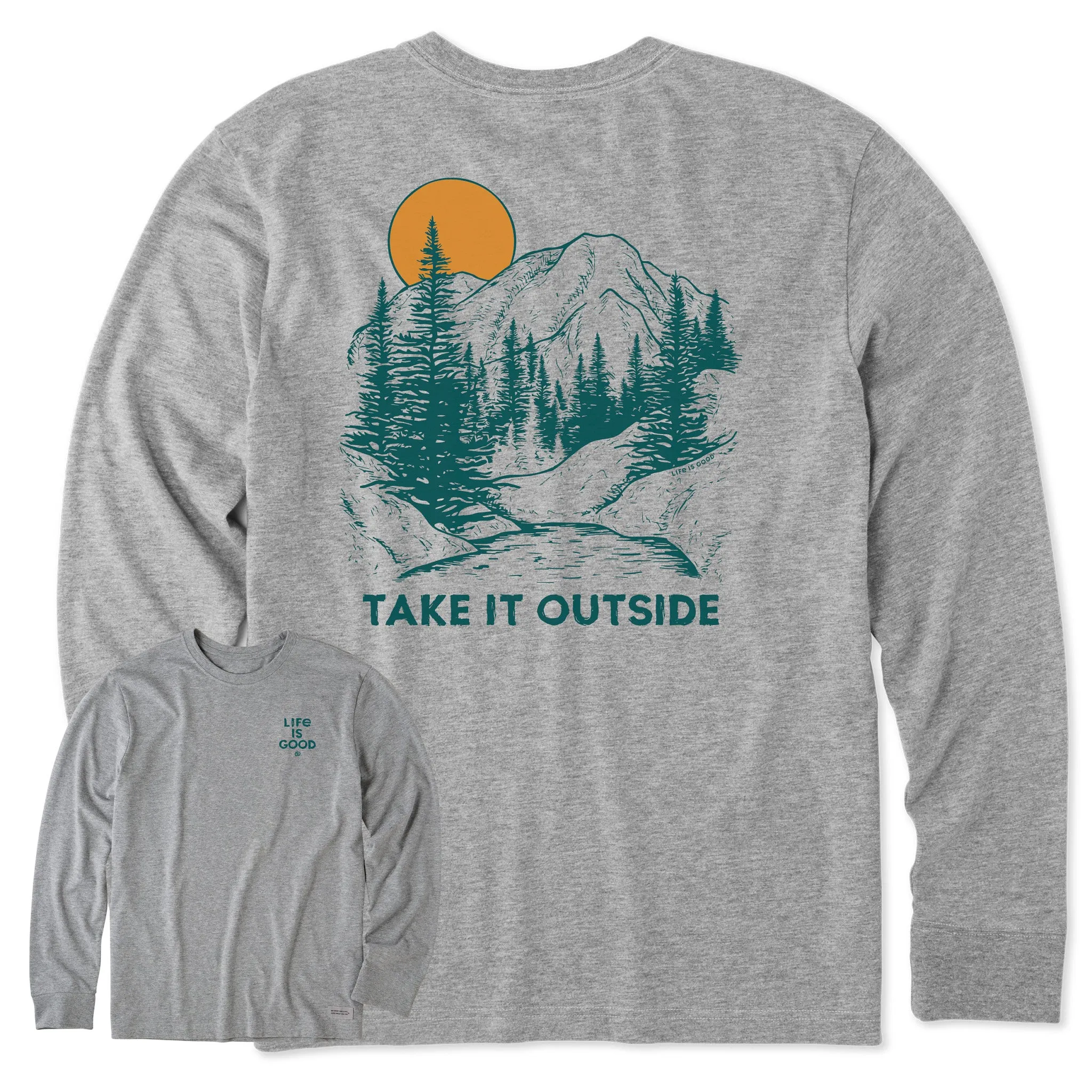 Men's Take it Outside Mountains Long Sleeve Crusher Tee Life is Good