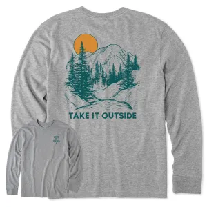 Men's Take it Outside Mountains Long Sleeve Crusher Tee Life is Good