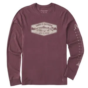 Men's Take it Outside Trout Long Sleeve Crusher Tee Life is Good