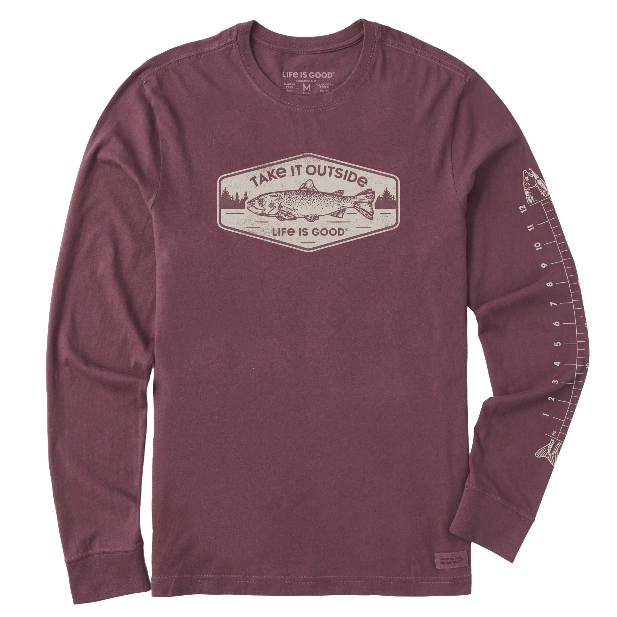 Men's Take it Outside Trout Long Sleeve Crusher Tee Life is Good