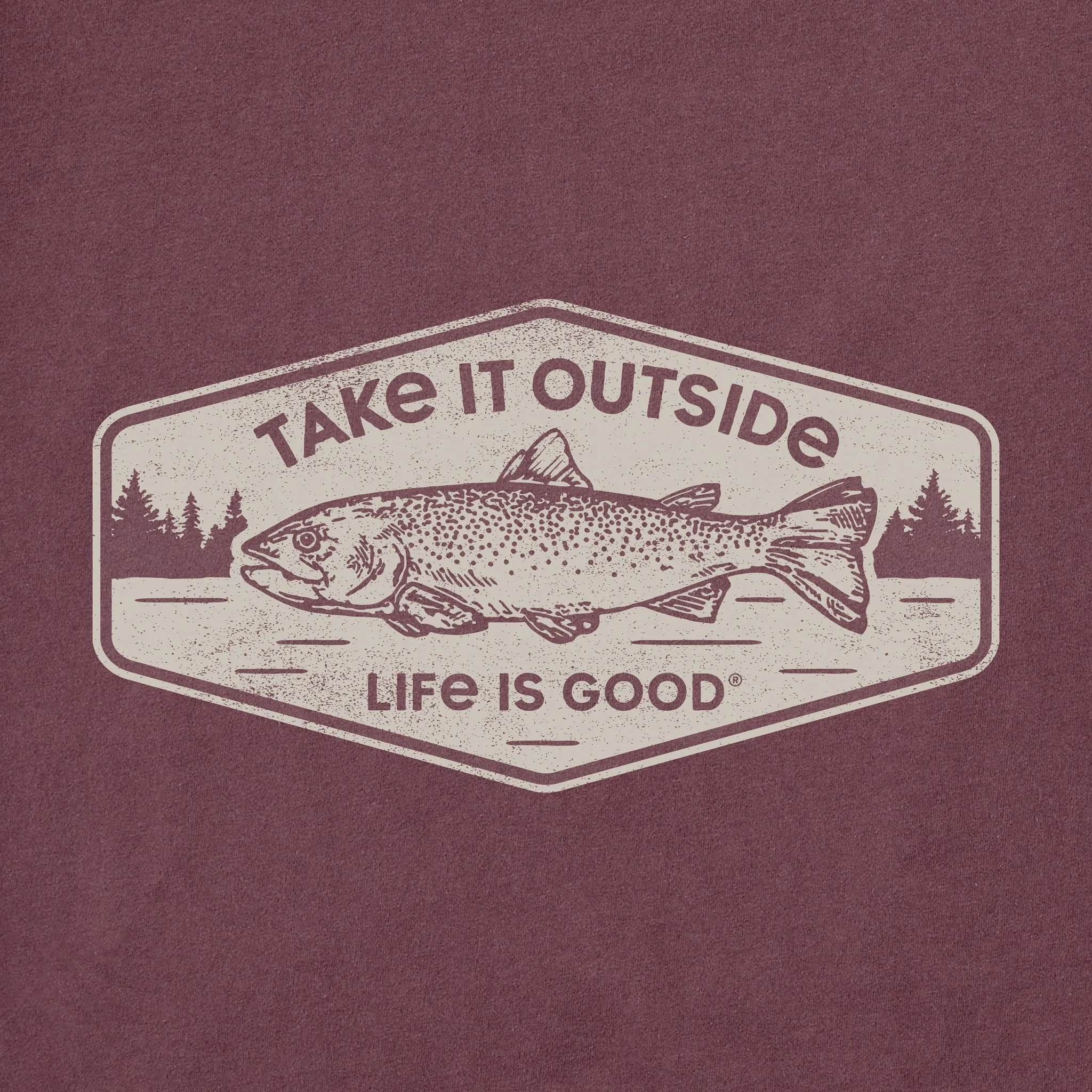 Men's Take it Outside Trout Long Sleeve Crusher Tee Life is Good