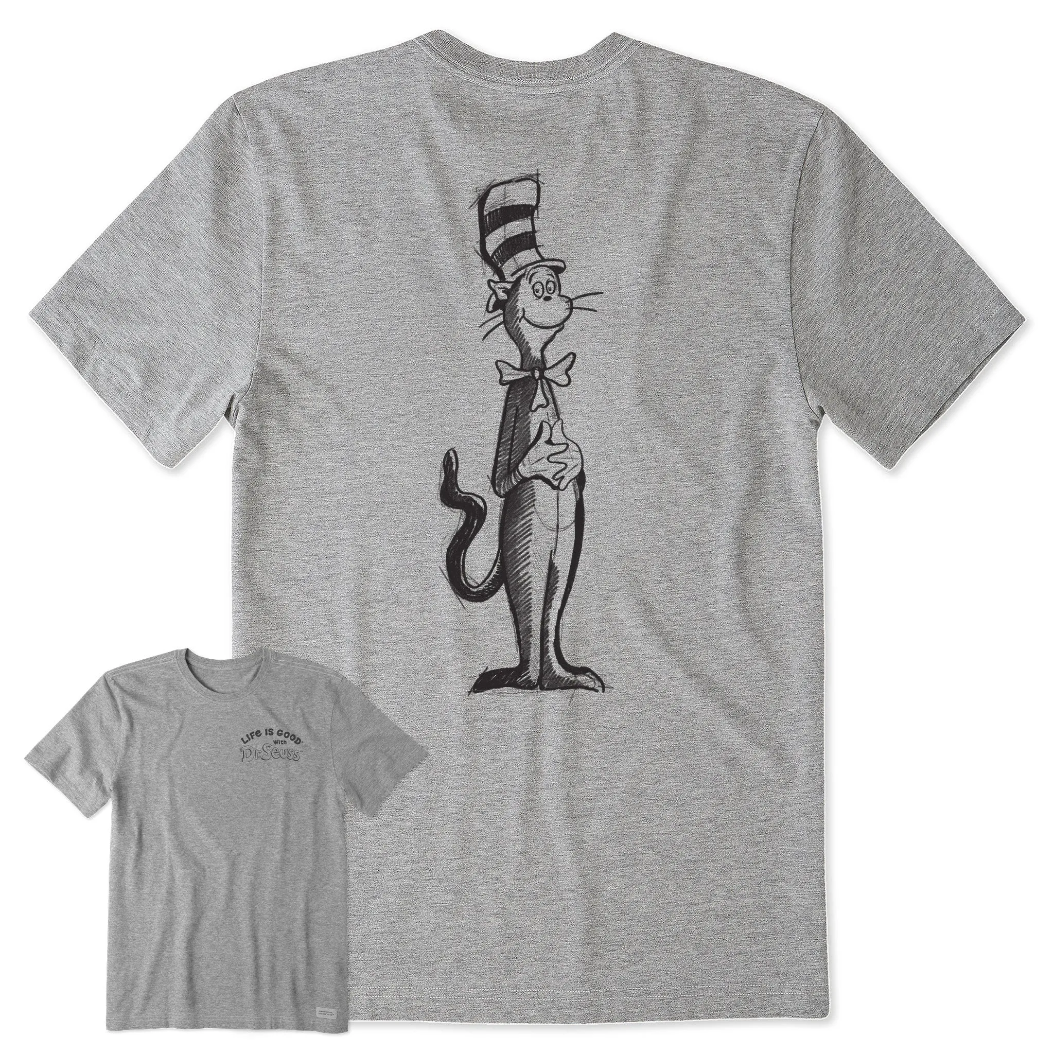 Men's The Cat Hand Drawn Short Sleeve Crusher Tee Life is Good
