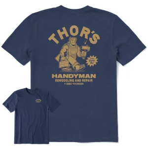 Men's Thor's Handyman Service Short Sleeve Crusher Tee Life is Good
