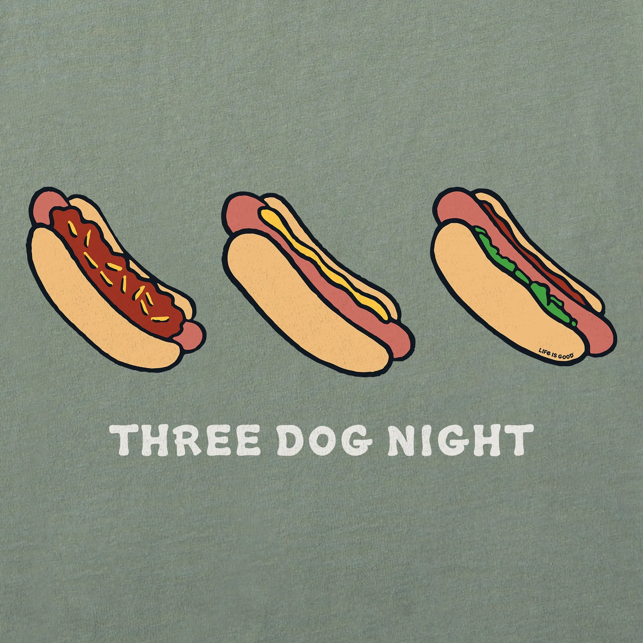 Men's Three Dog Night Short Sleeve Tee Life is Good