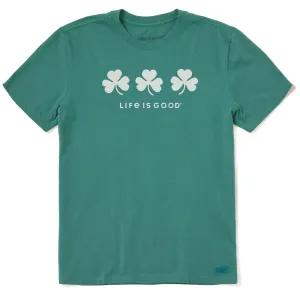 Men's Three Shamrocks Short Sleeve Crusher Tee Life is Good