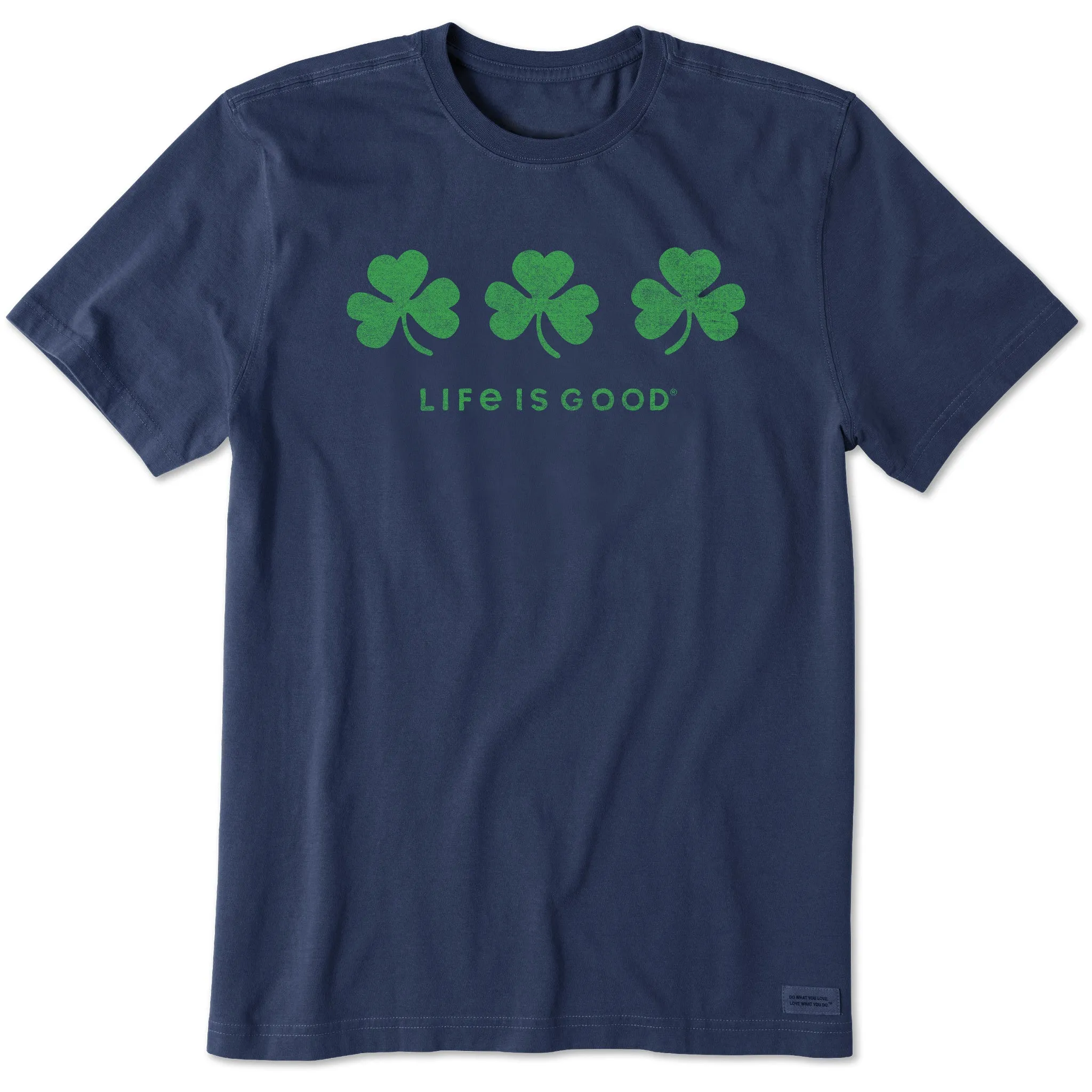 Men's Three Shamrocks Short Sleeve Crusher Tee Life is Good