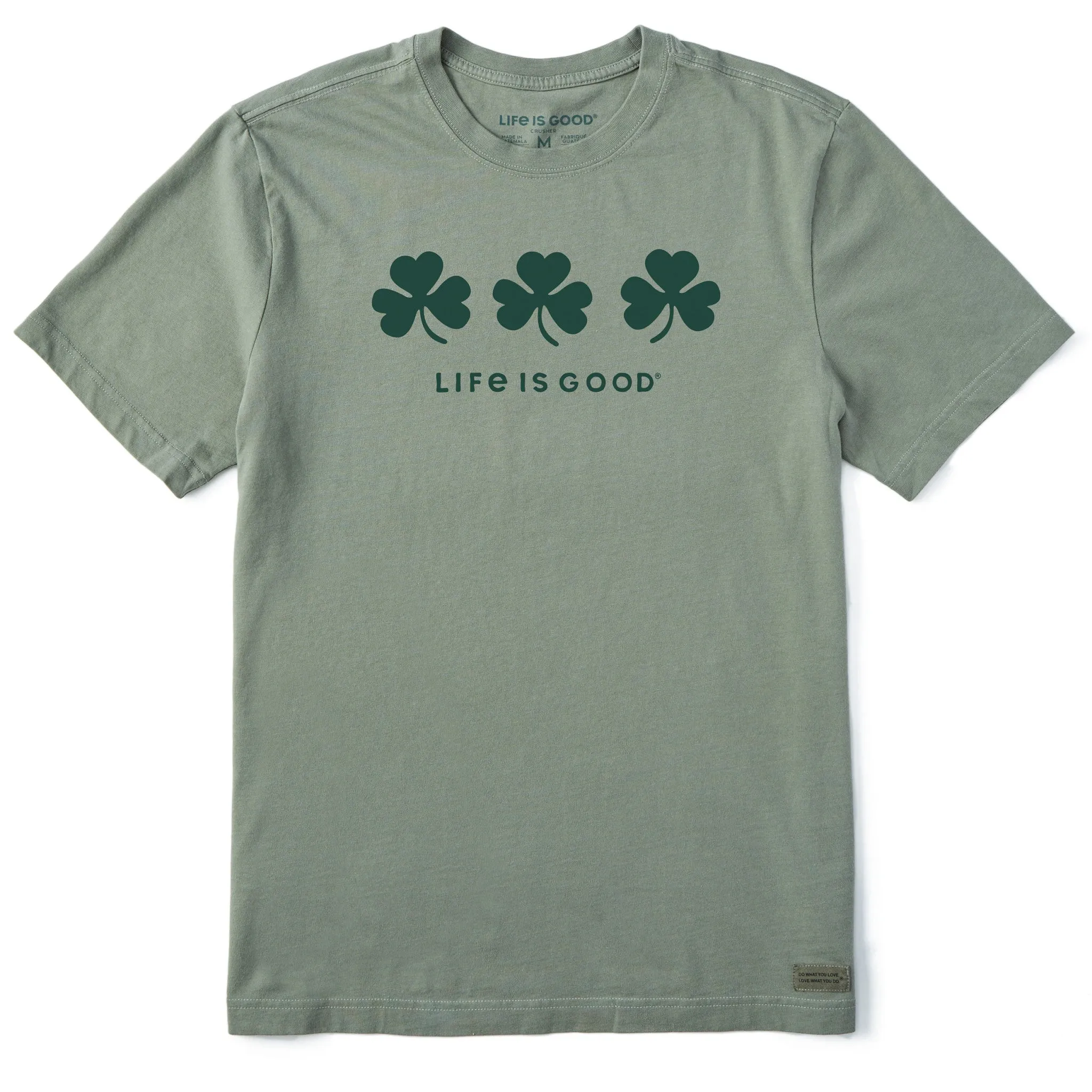 Men's Three Shamrocks Short Sleeve Crusher Tee Life is Good