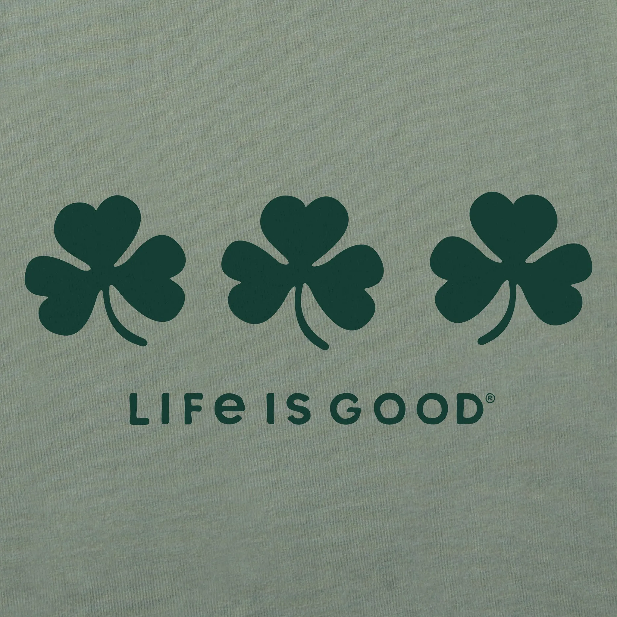 Men's Three Shamrocks Short Sleeve Crusher Tee Life is Good