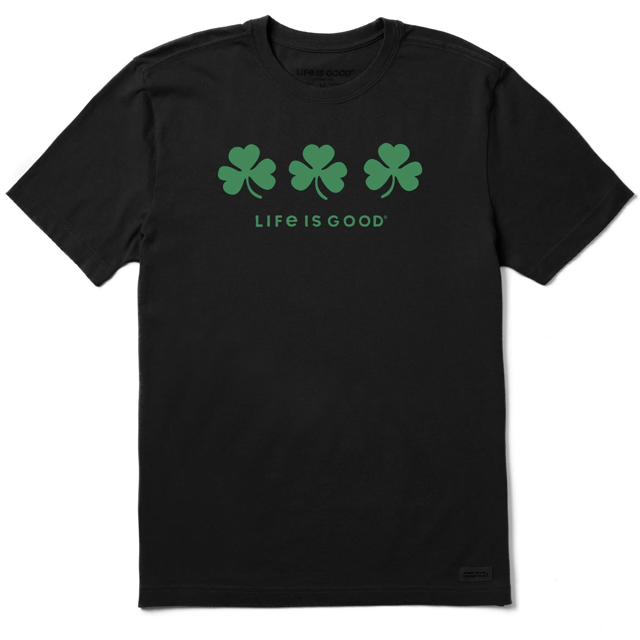 Men's Three Shamrocks Short Sleeve Crusher Tee Life is Good