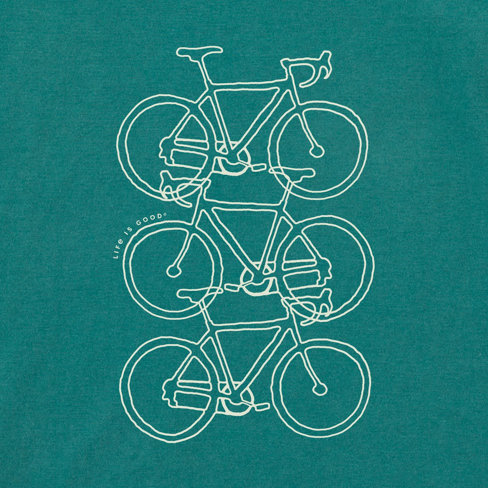 Men's Three Stacked Bikes Short Sleeve Crusher Tee Life is Good