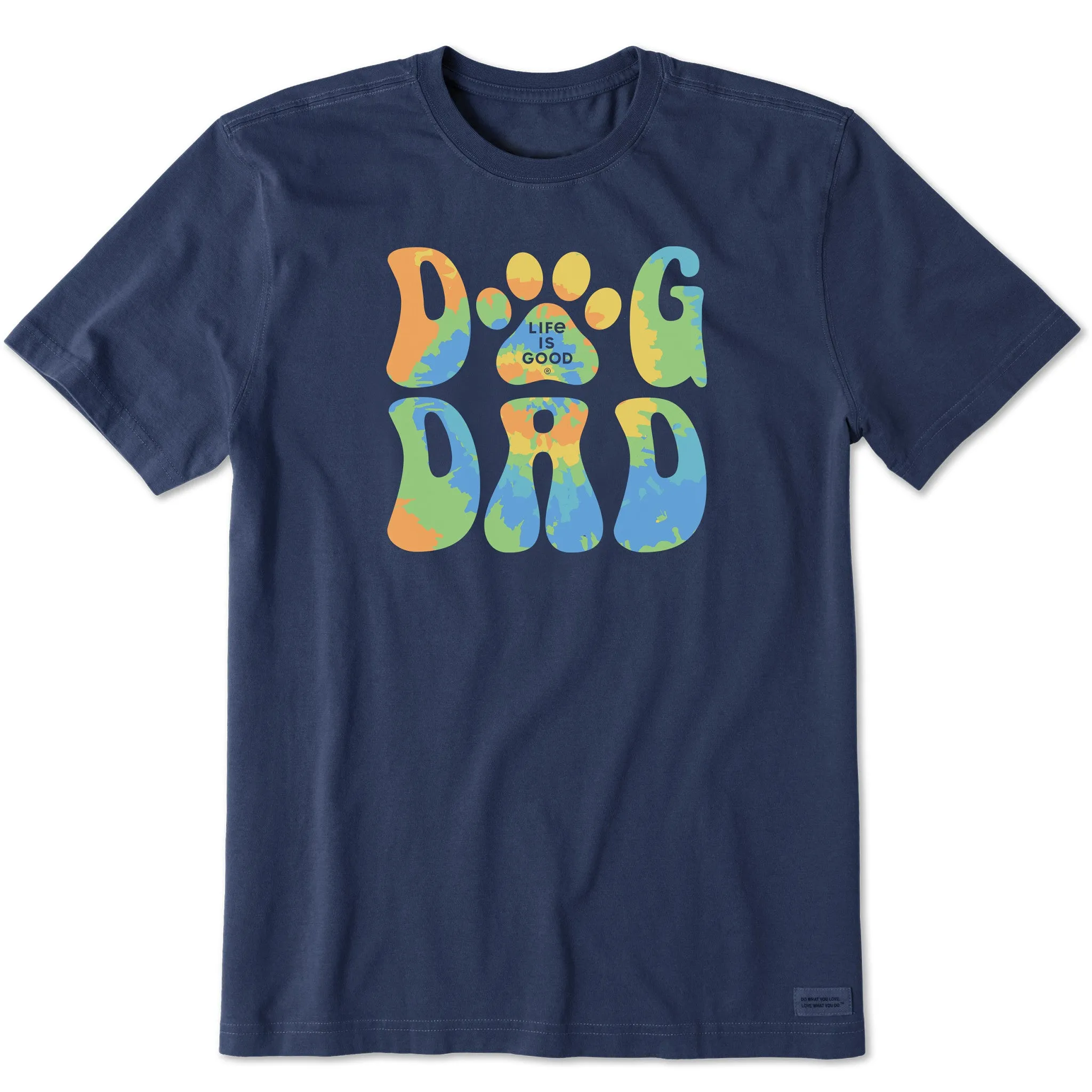 Men's Tie Dye Dog Dad Short Sleeve Tee Life is Good