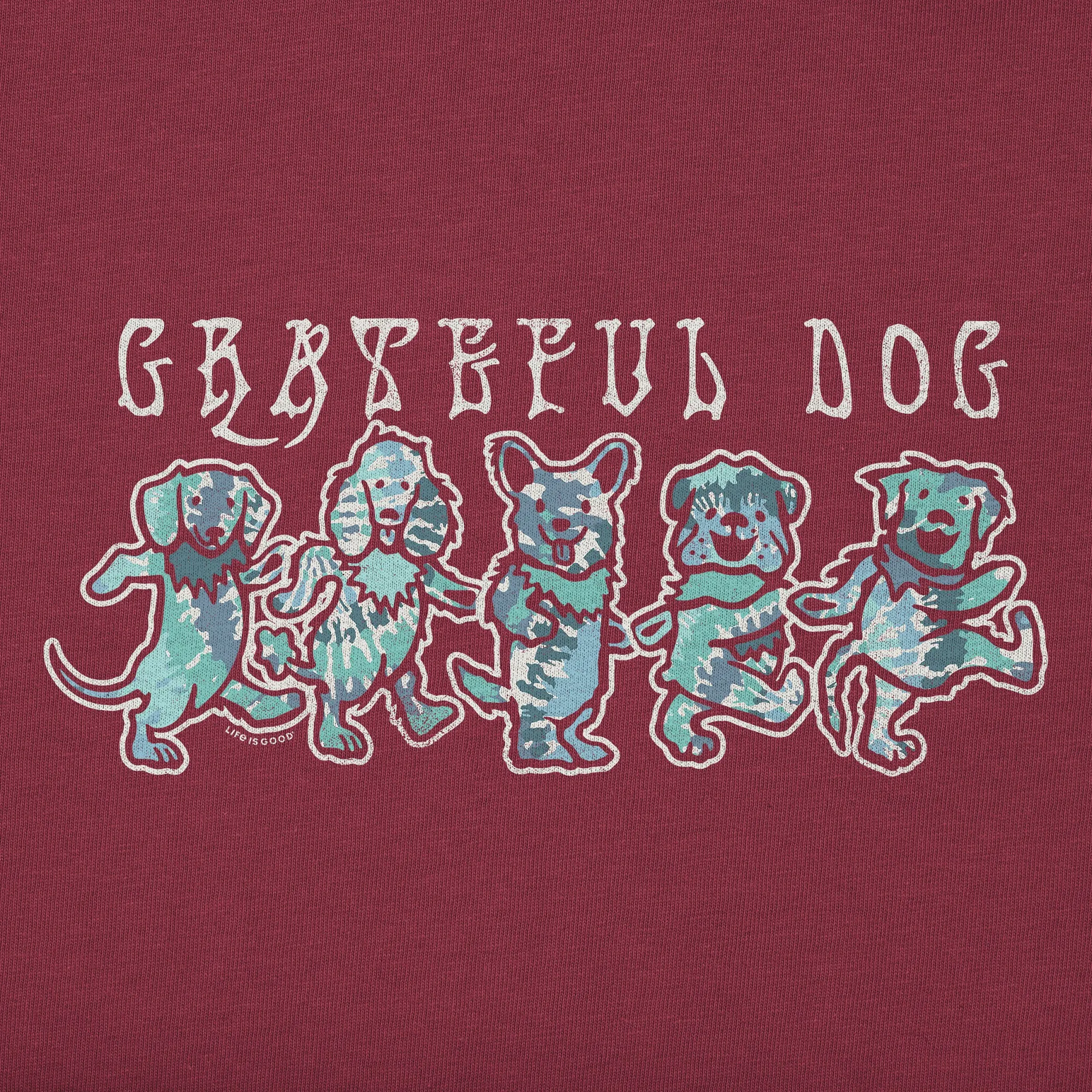 Men's Tie Dye Grateful Dog Short Sleeve Tee Life is Good