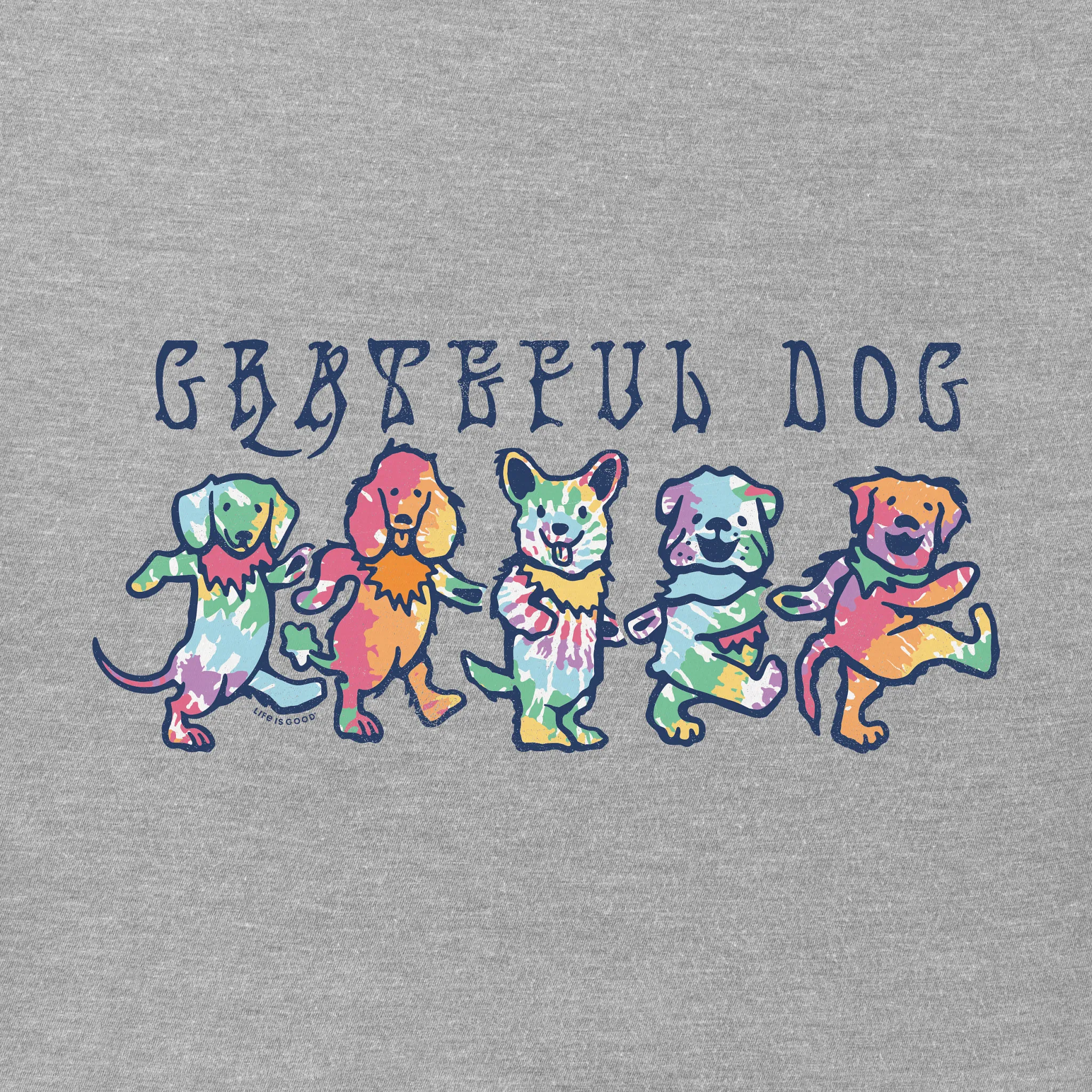 Men's Tie Dye Grateful Dog Short Sleeve Tee Life is Good