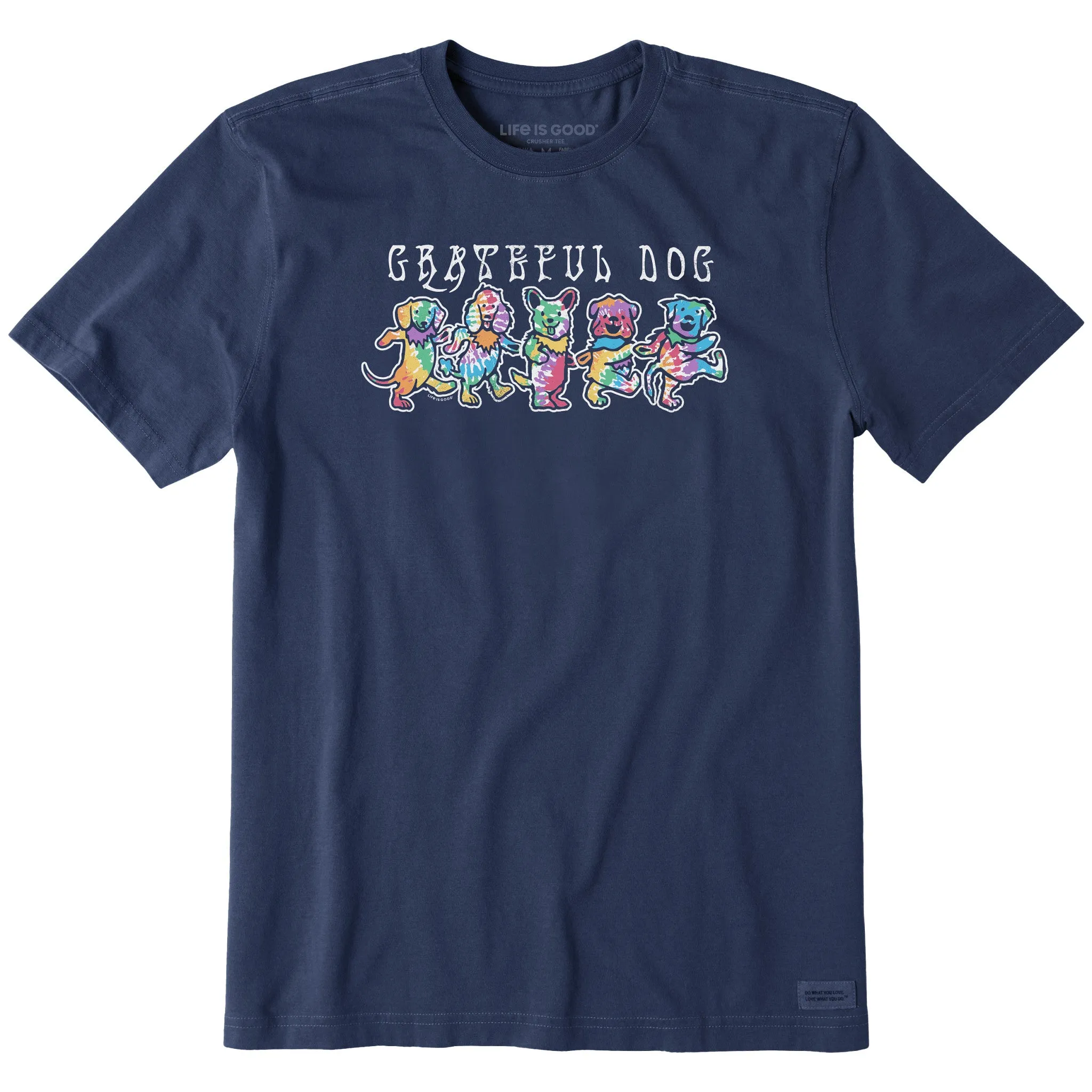 Men's Tie Dye Grateful Dog Short Sleeve Tee Life is Good