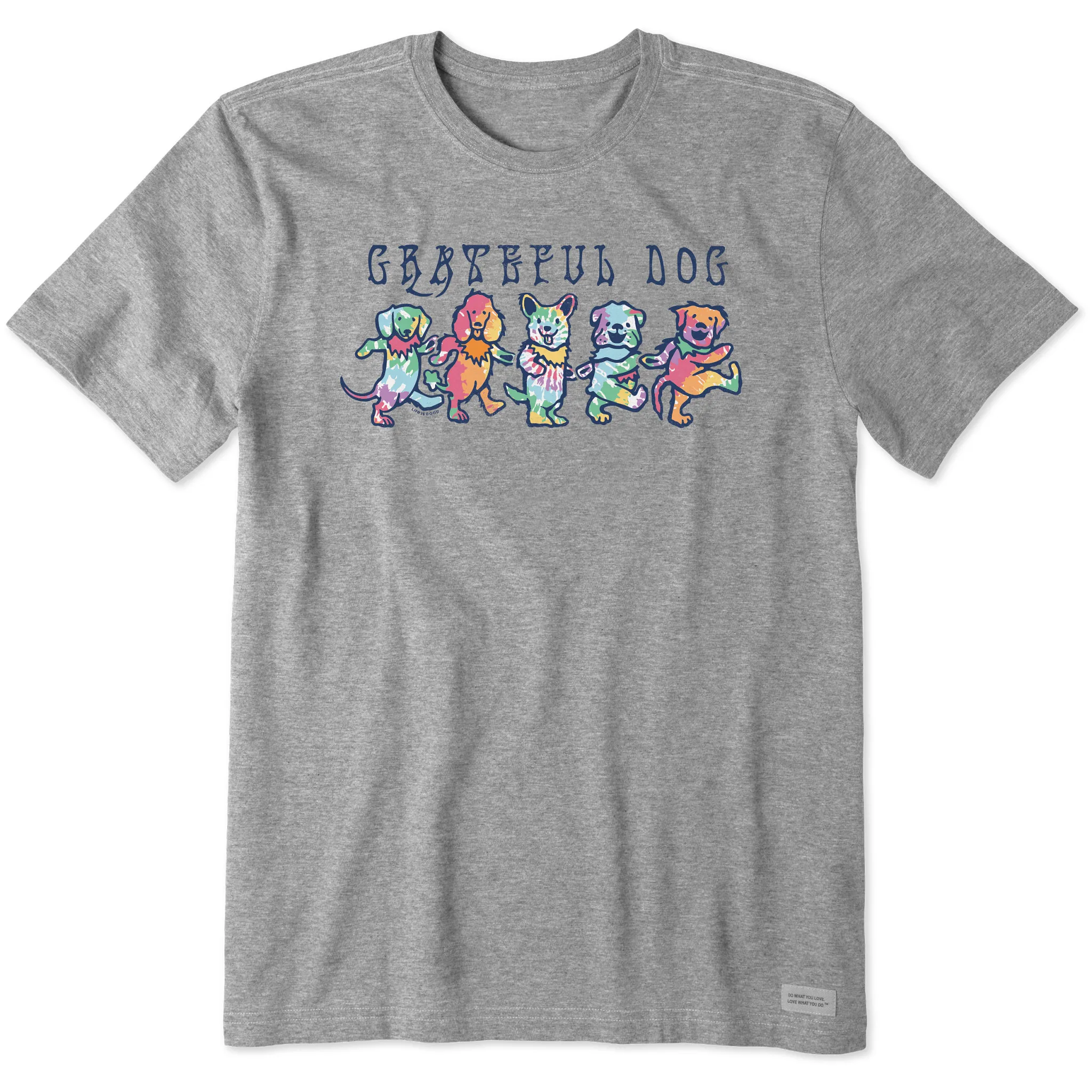Men's Tie Dye Grateful Dog Short Sleeve Tee Life is Good