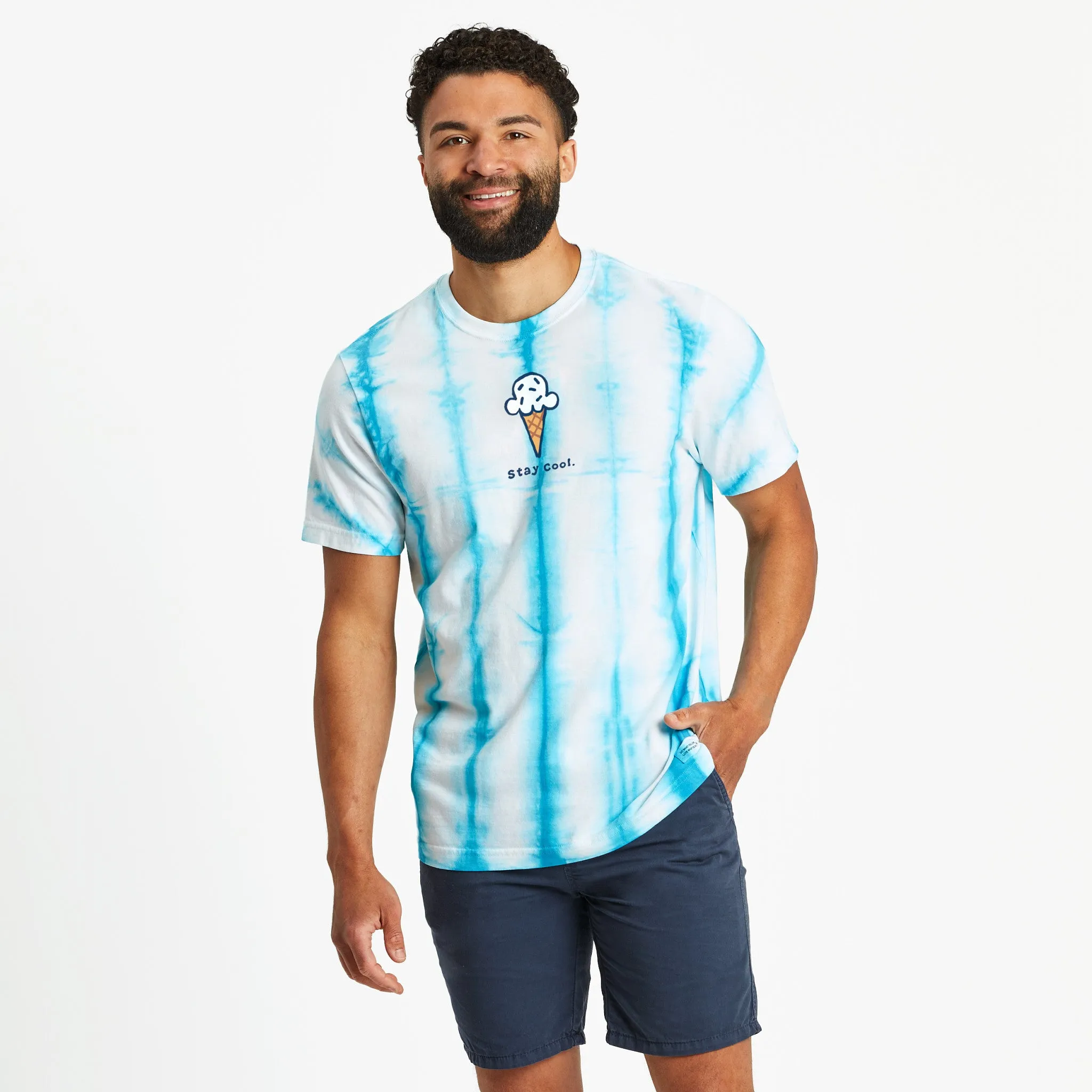 Men's Tie Dye Stay Cool Cone Short Sleeve Crusher Tee Life is Good