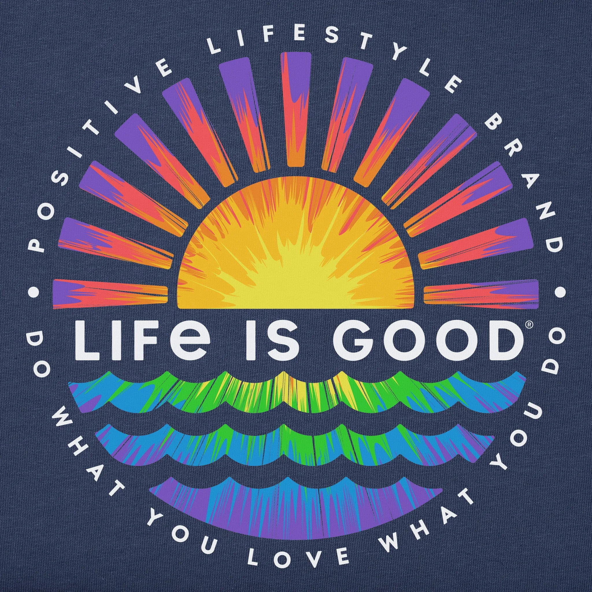 Men's Tie Dye Sunset Burst Short Sleeve Tee Life is Good