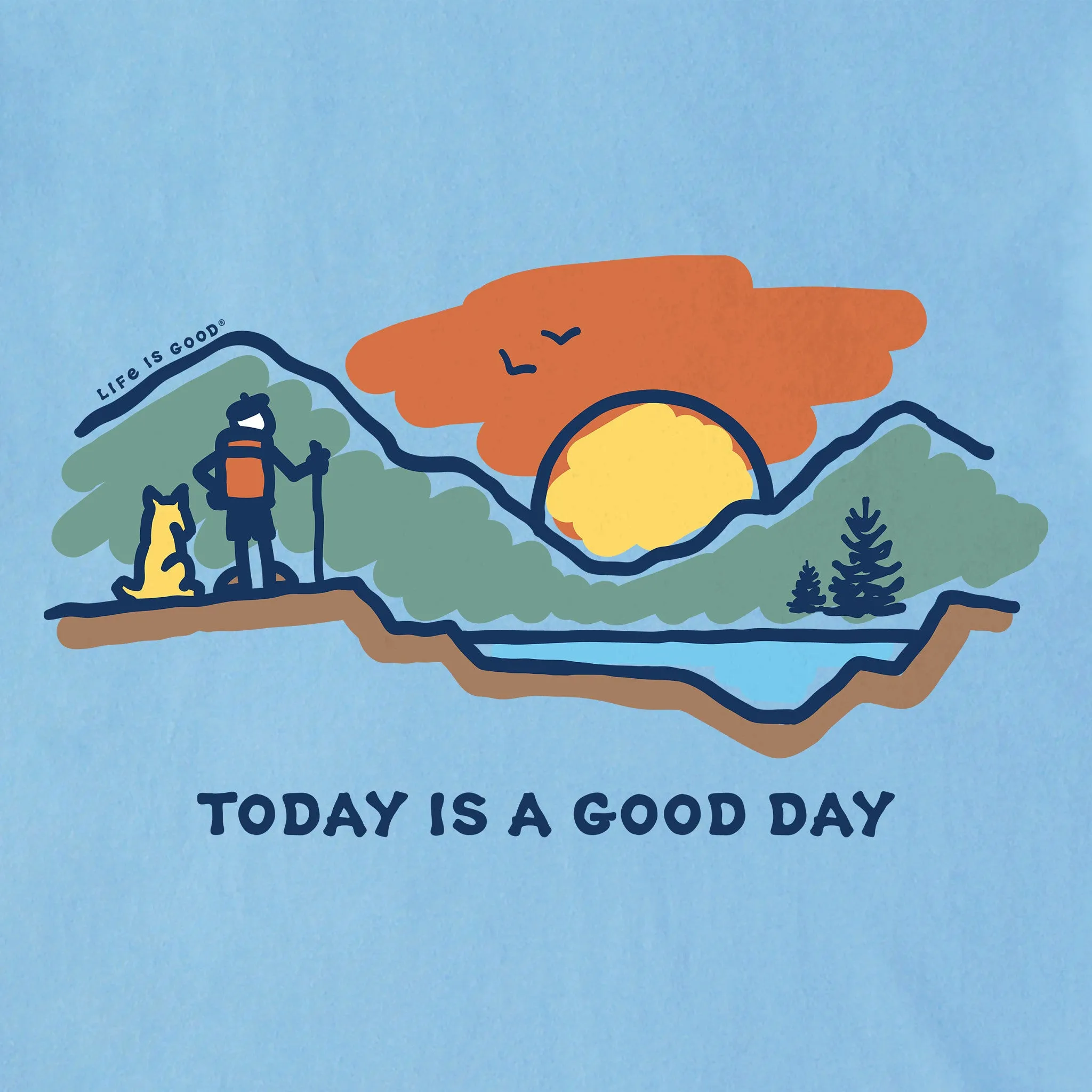 Men's Today is a Good Day Mountain Hike Long Sleeve Tee Life is Good