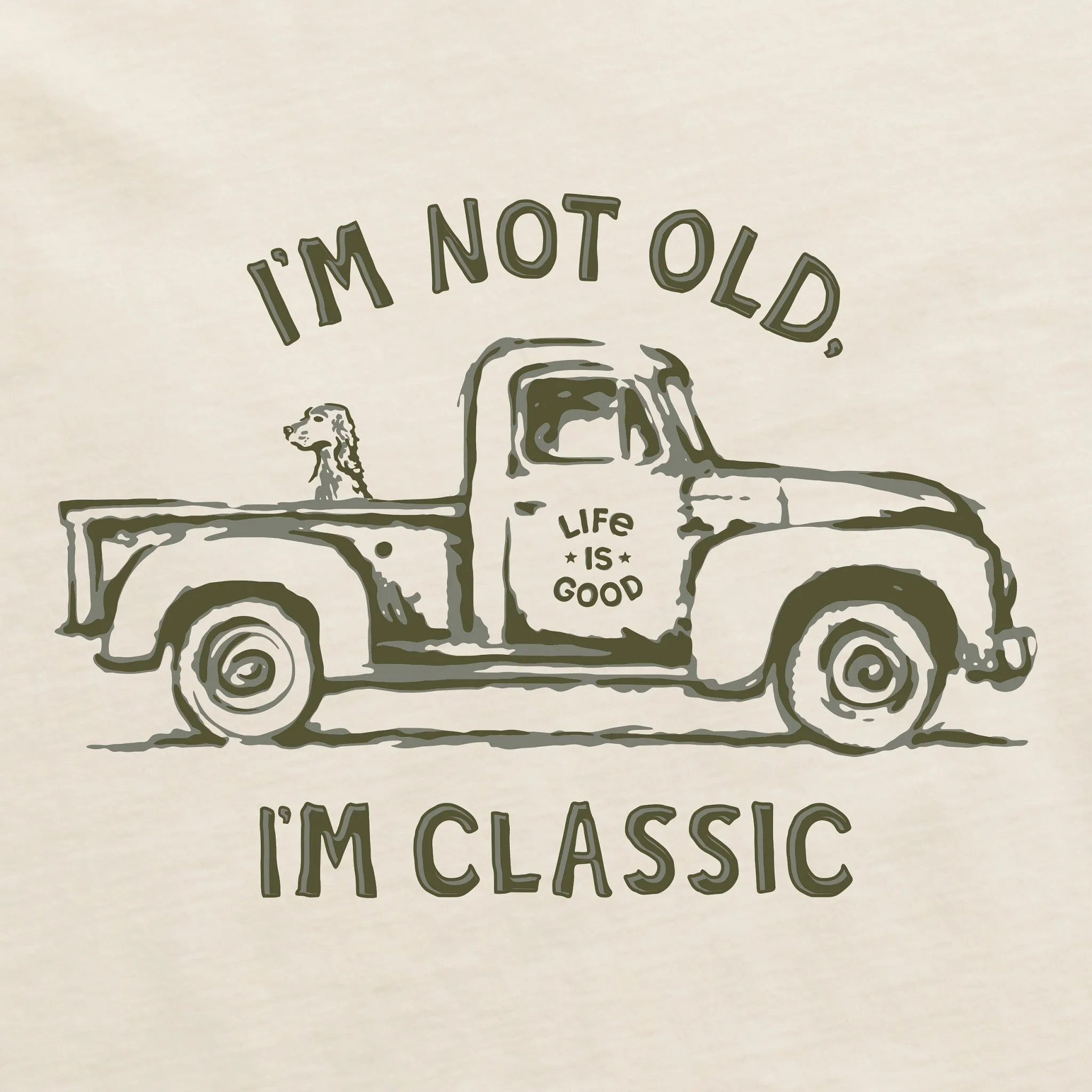 Men's Trusty Pickup and Dog Short Sleeve Crusher Tee Life is Good